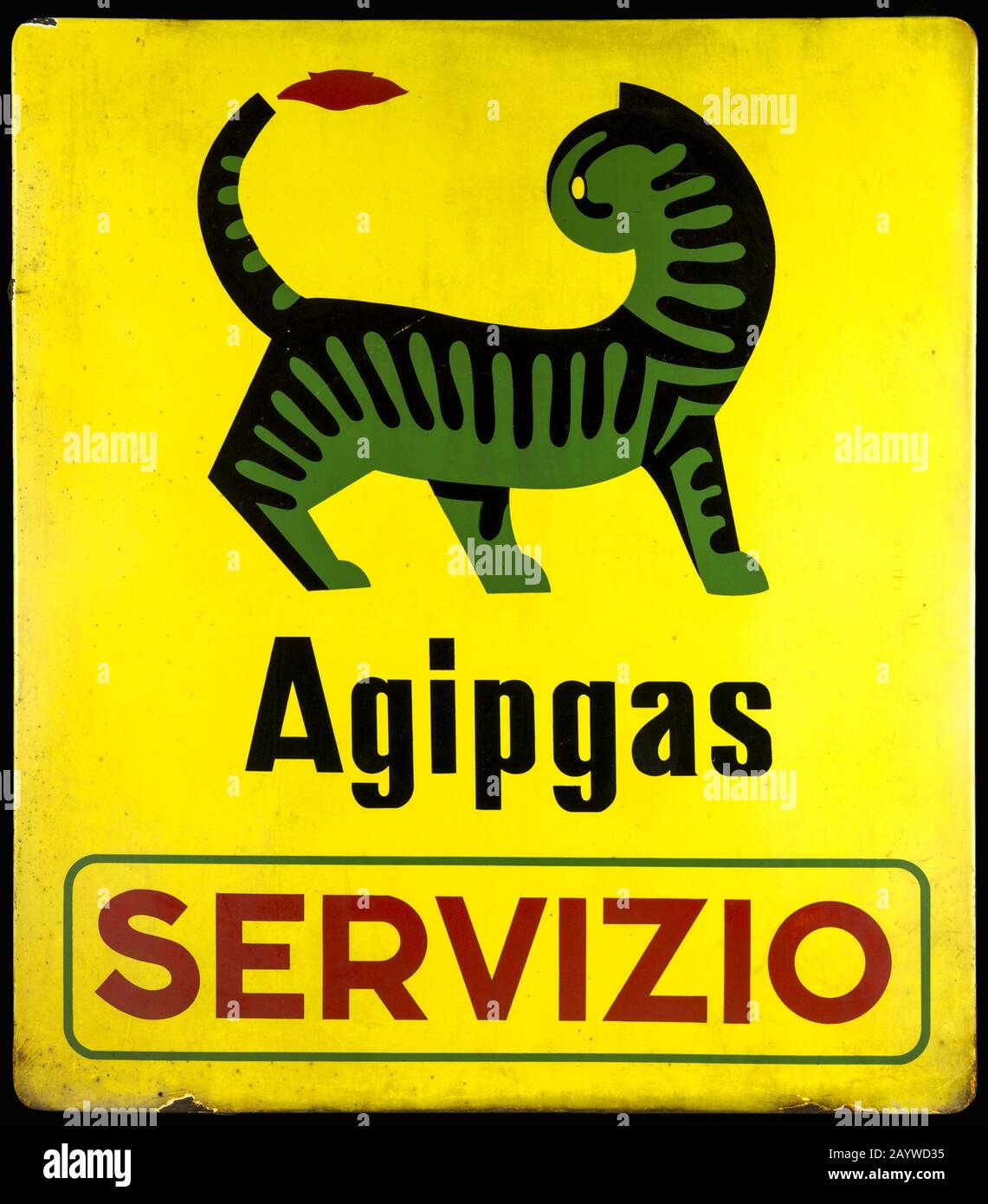 Agipgas Servicio (Zeichenbrett). Museum: Private SAMMLUNG. Autor: Federico Seneca. Stockfoto