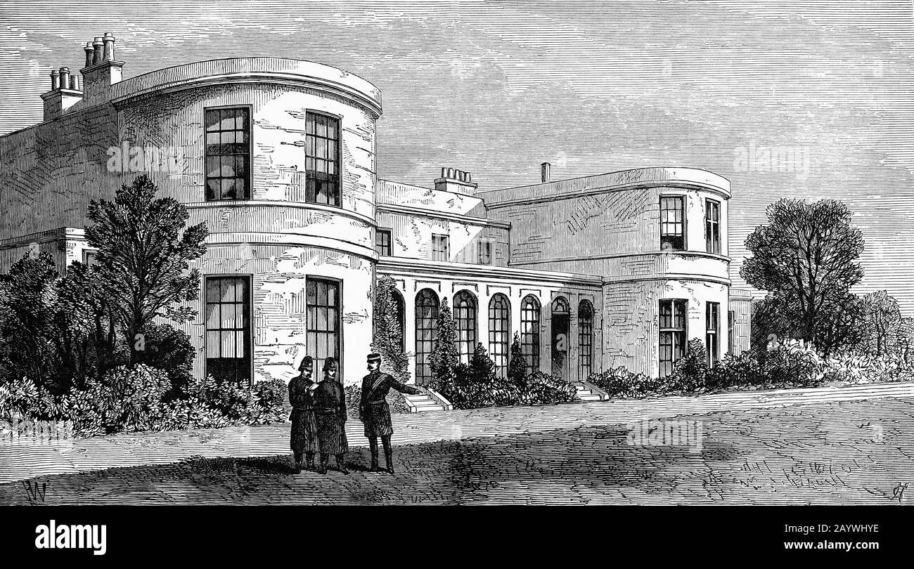 Die Residenz des Chief Secretary of the British Government and Bailiff of the Phoenix Park, Dublin, die 1776 von Col. John Blaquiere fertiggestellt wurde, blieb dies bis 1922, als Sir Homer Greenwood, der letzte Inhaber sein Amt verließ. Zu den prominenten Chefsekretären, die diese Residenz besetzt hatten, gehörten Sir Arthur Wellesley, später zum Herzog von Wellington, Sir Robert Peel und Lord Castlereagh. Als der Herzog von Marlborough 1878 zum Vizekönig ernannt wurde, schloss sich Lord Randolph Churchill als Privatsekretär an. Nachdem Irland seine Unabhängigkeit erlangt hatte, wurde es Residenz des US-Botschafters. Stockfoto