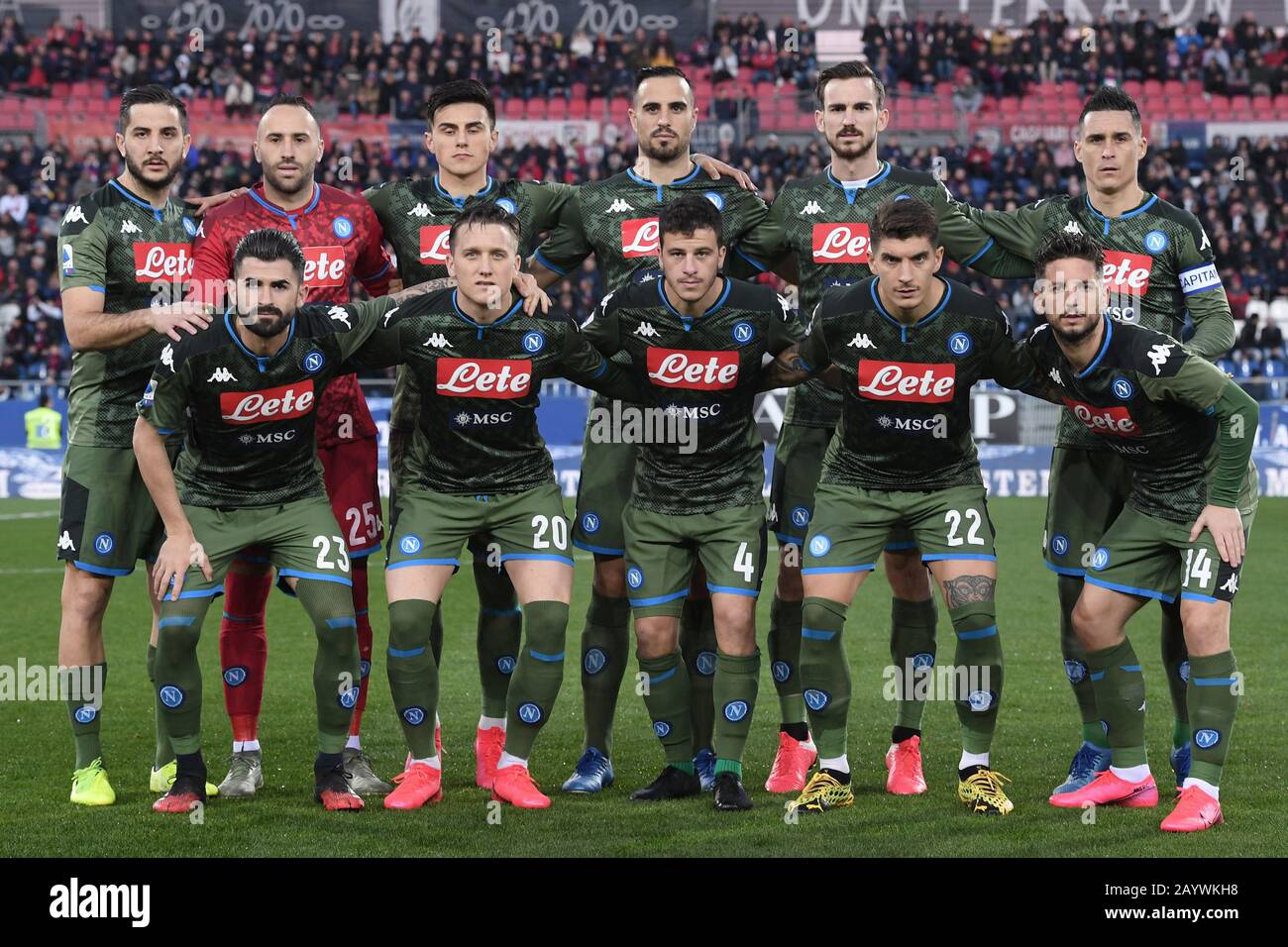 Aufstellung von napoli calcio während Cagliari gegen Neapel, Cagliari, Italien, 16. Februar 2020, Fußball-Italien Serie A Stockfoto