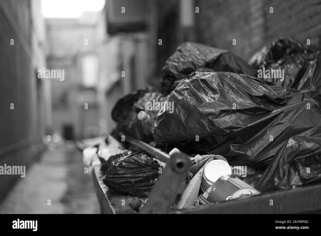 Mülltonnes in der Stadt Stockfoto