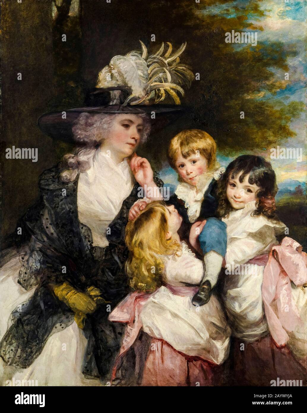 Sir Joshua Reynolds, Familienporträt von Lady Smith (Charlotte Delaval) und Ihren Kindern (George Henry, Louisa und Charlotte), 1787 Stockfoto