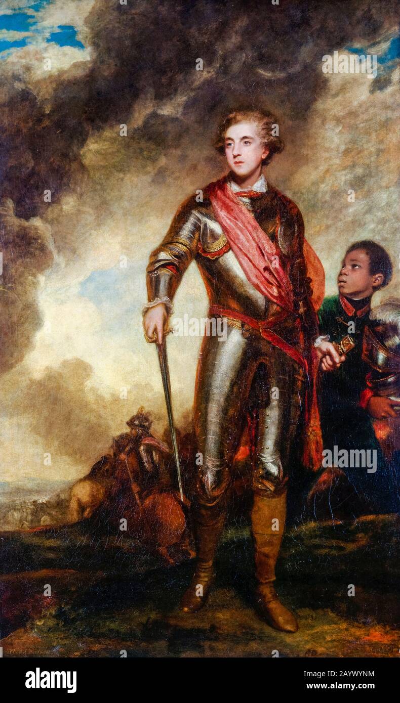 Charles Stanhope, 3rd Earl of Harrington (1753-1829), ehemals Viscount Petersham und ein Knabendiener, Portraitgemälde von Joshua Reynolds, 1789er Stockfoto