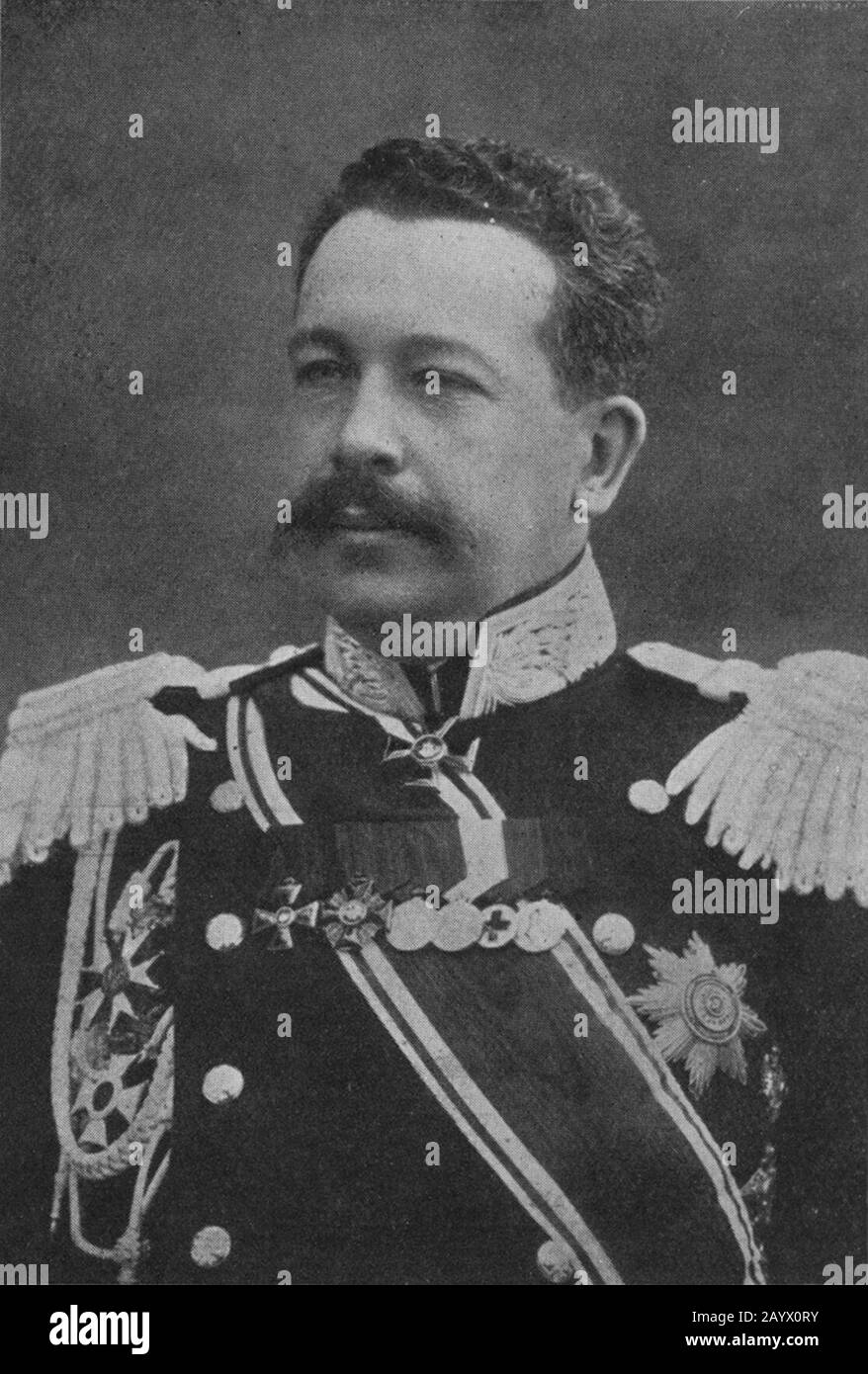 General Nikolai Nikolajewitsch Janushkewitsch 1868 – 1918, der von August 1914 bis September 1915 während des Weltkrieges 1 als Stabschef des Generalhauptquartiers (Stawka) der kaiserlichen russischen Armee diente. 1918 wurde er verhaftet und angegriffen Stockfoto