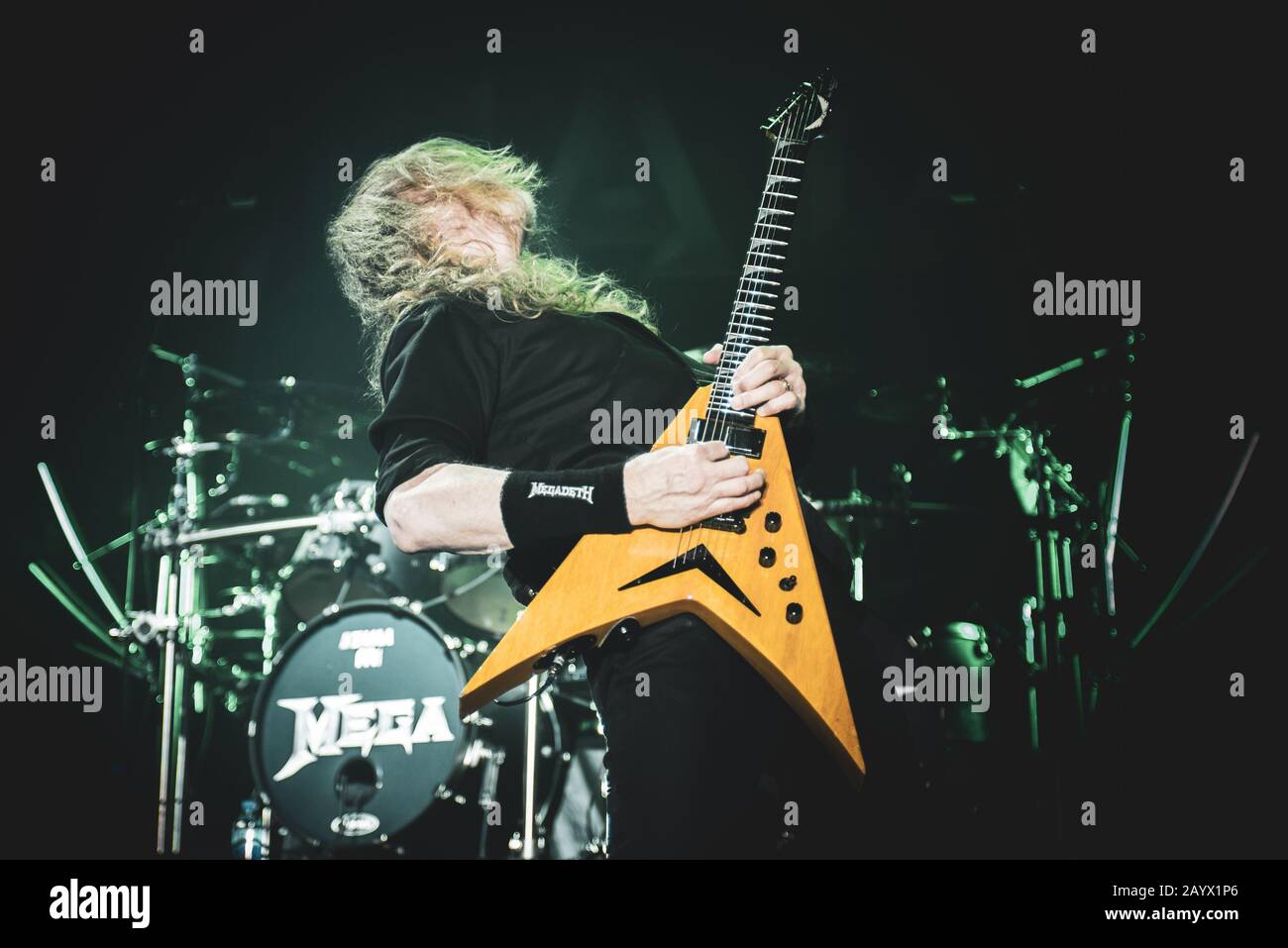 Alcatraz, MILANO, ITALIEN - 2020/02/16: Dave Mustaine von der amerikanischen Band Megadeth tritt live im Alcatraz Club in Mailand auf, der für Five Finger Tod Punch (5FDP) eröffnet Stockfoto