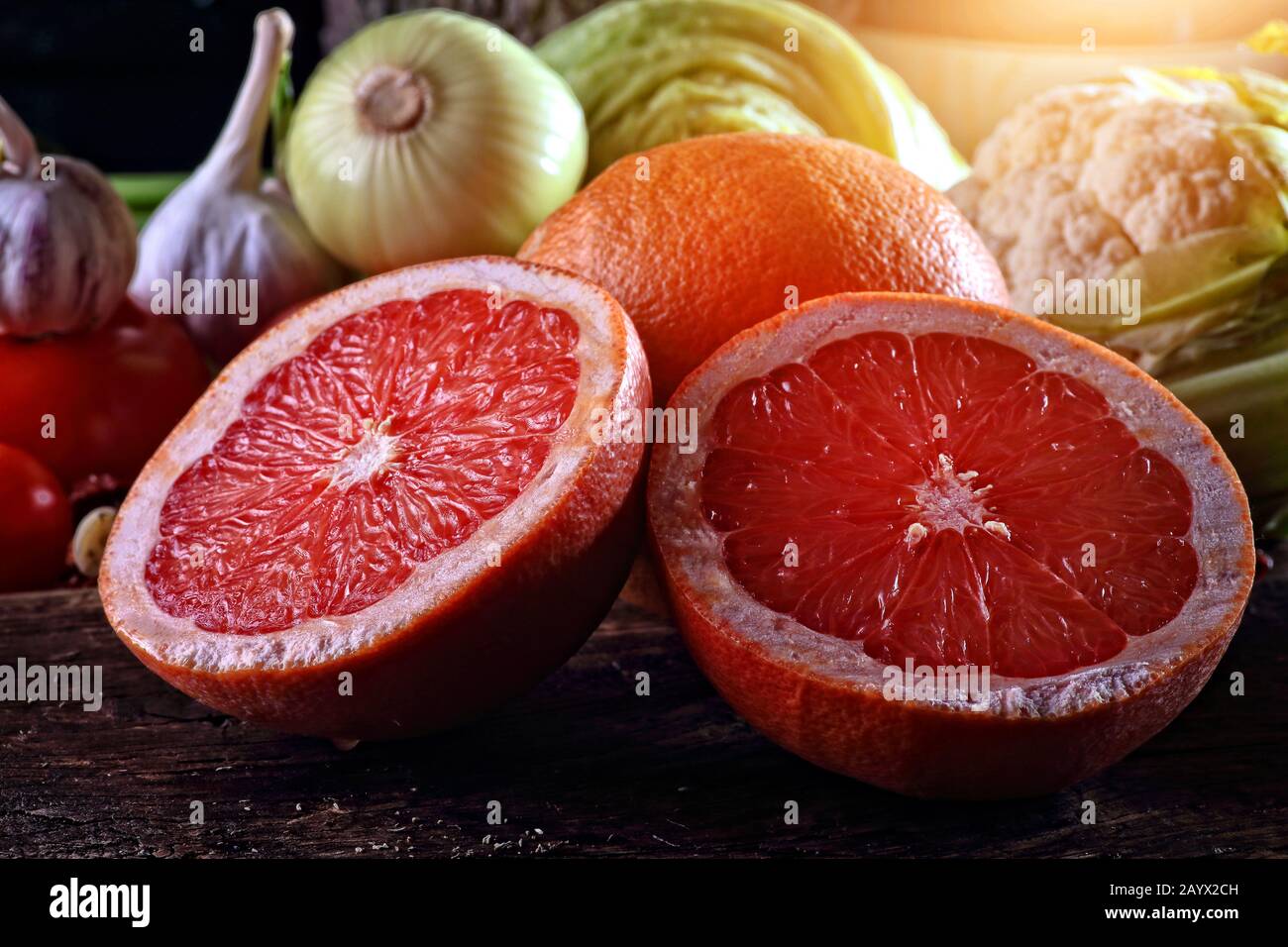 Gesunde Ernährung von Obst und Gemüse Stockfoto