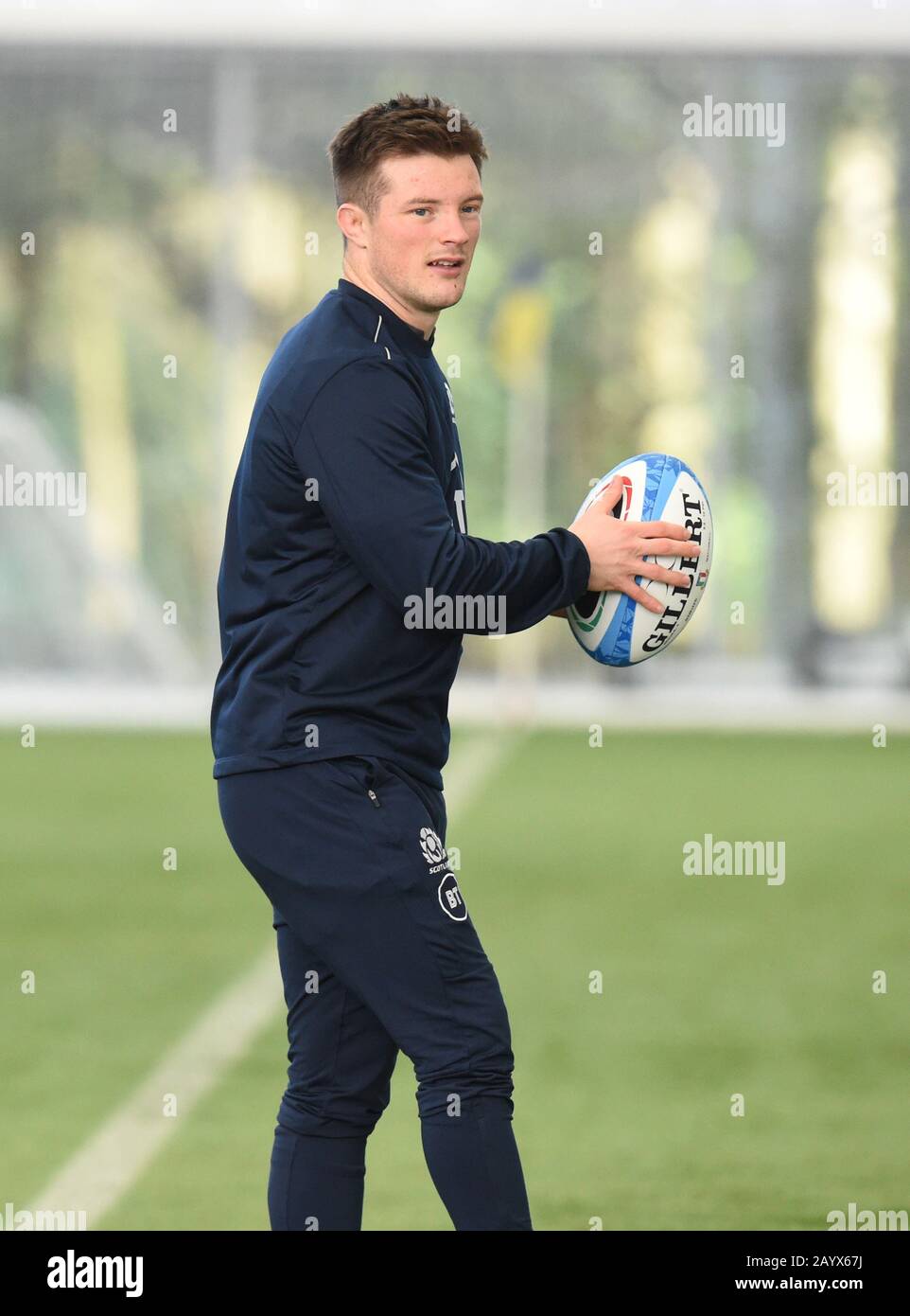 Riccarton, Edinburgh, Schottland, Großbritannien. Feb., 20. Guinness Six Nations Match gegen Italien. Scotland George Horne (Glasgow Warriors) Credit: Eric mccowat/Alamy Live News Stockfoto