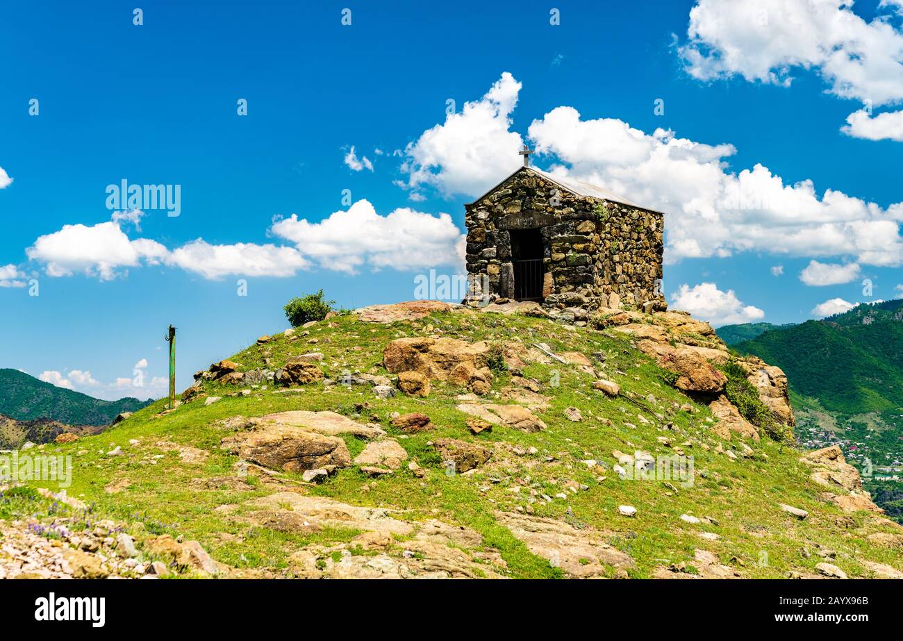 Kapelle auf einem Hügel in Sanahin, Armenien Stockfoto