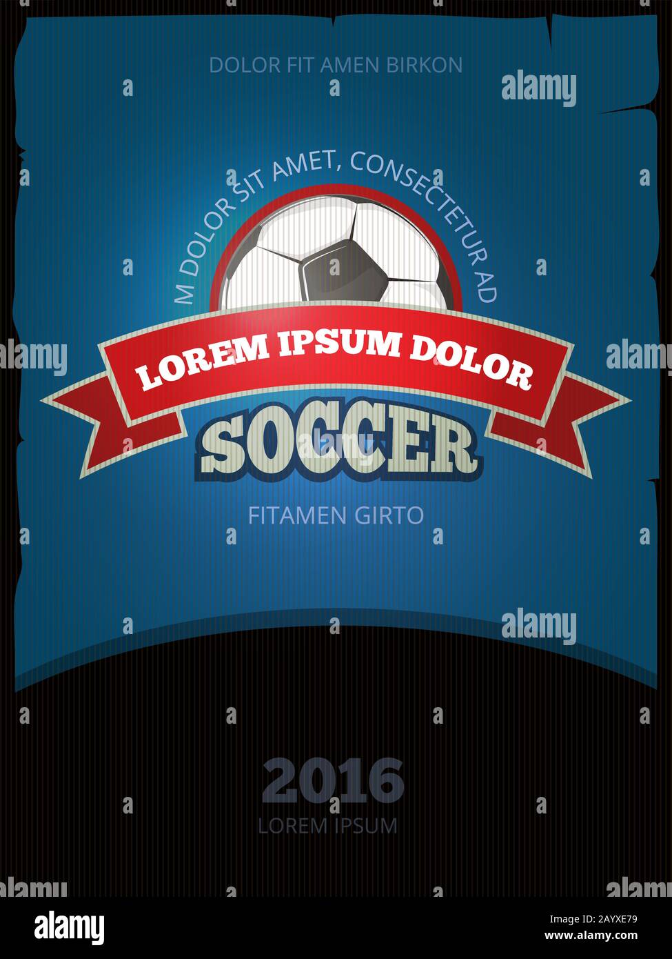 Fußball-Vektor Vintage Poster Designvorlagen. Banner Fußball-Veranstaltung und Meisterschaft-College-Fußball-Wettbewerb Emblem-Illustration Stock Vektor