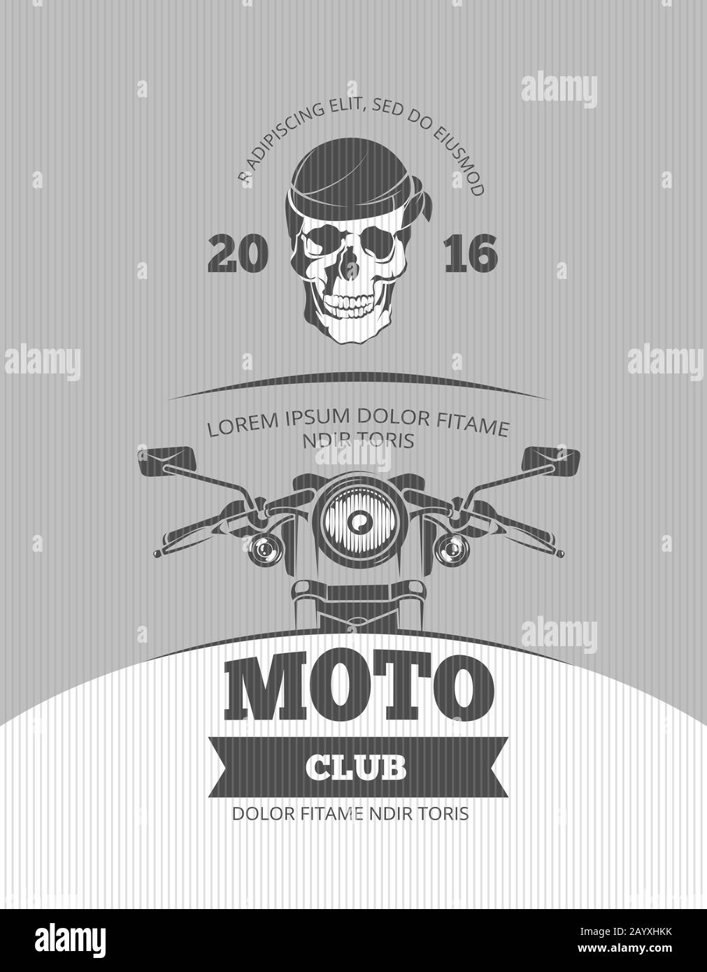 Oldtimer Motorrad, World Biker Festival, Race Vector Poster Vorlage. Motorrad Retro Banner und Poster mit Motocycle Illustration Stock Vektor