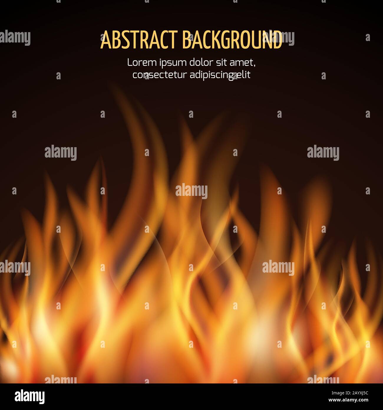 Abstrakter Hintergrund des Feuer-Flamme-Vektors. Abbildung: Brandgefahr und Brandgefahr Stock Vektor