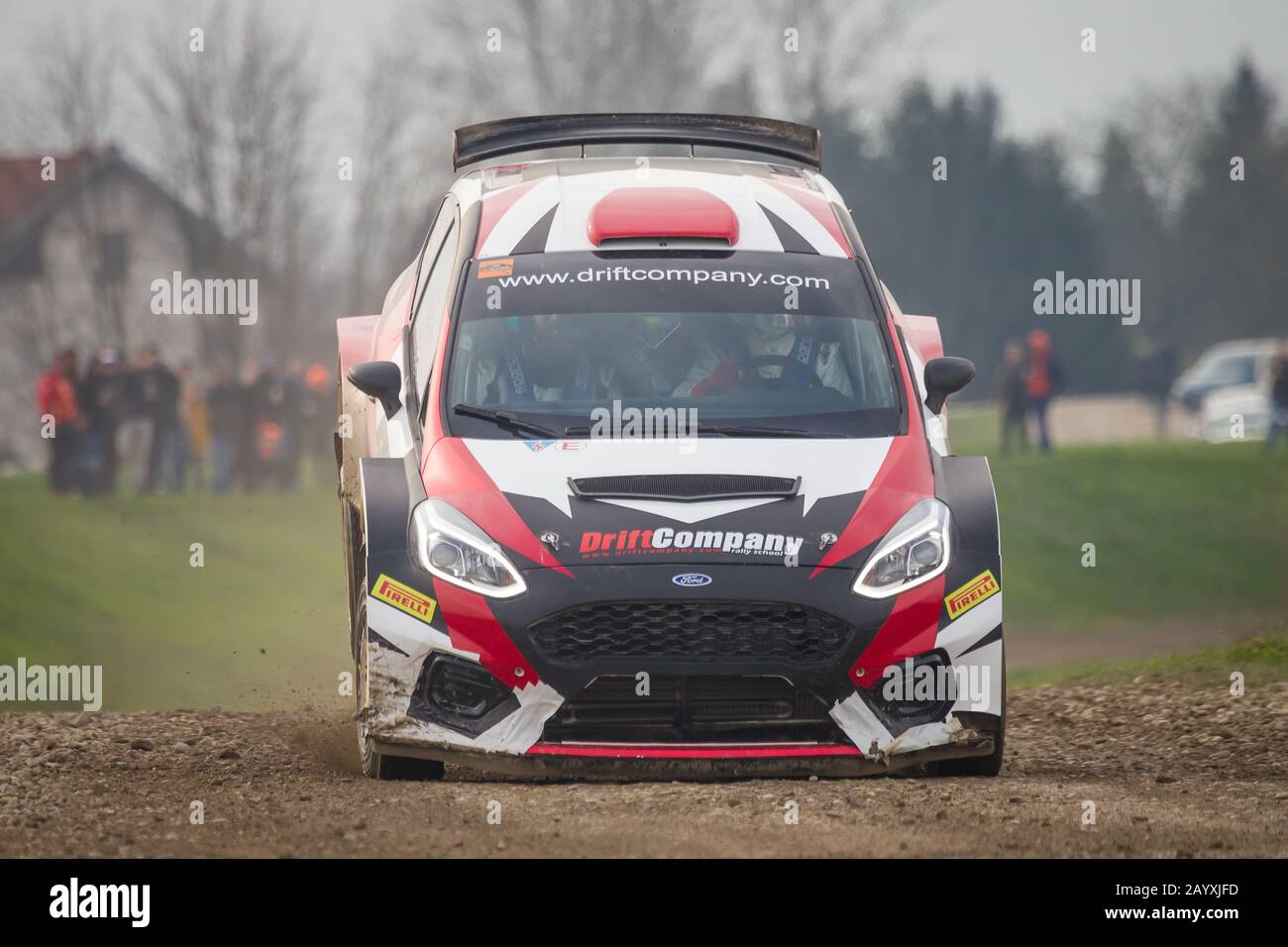 Sveta Nedjelja, Kroatien - 24. November 2019. 10. Rally Show Santa Domenica. Beppo Harrach und Dominik Jahn im Ford Fiesta R5 MK II bei der Sprungscheck sectio Stockfoto