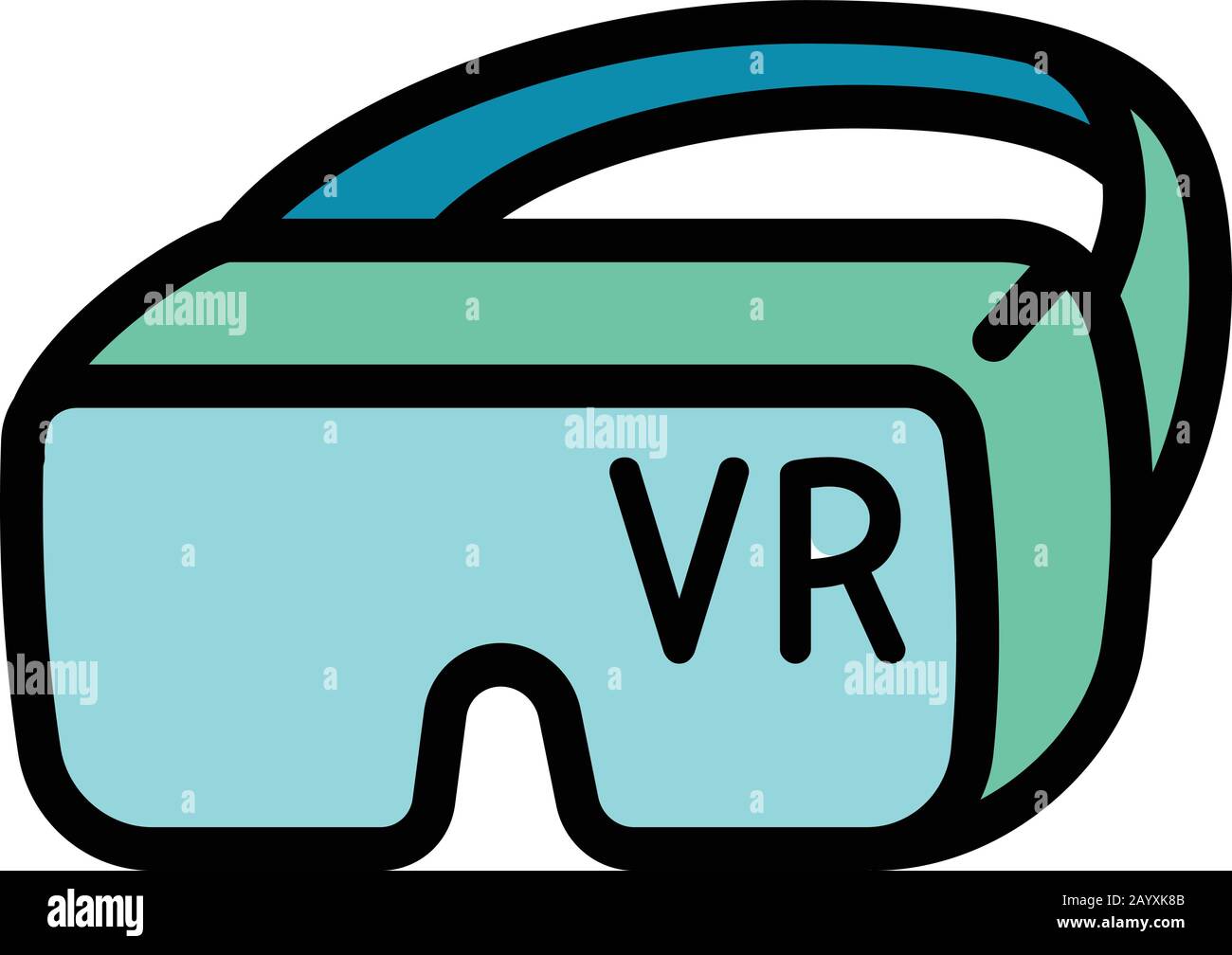 Vr-Headset Symbol. Übersicht VR-Headset vektor Symbol für Web Design auf weißem Hintergrund Stock Vektor