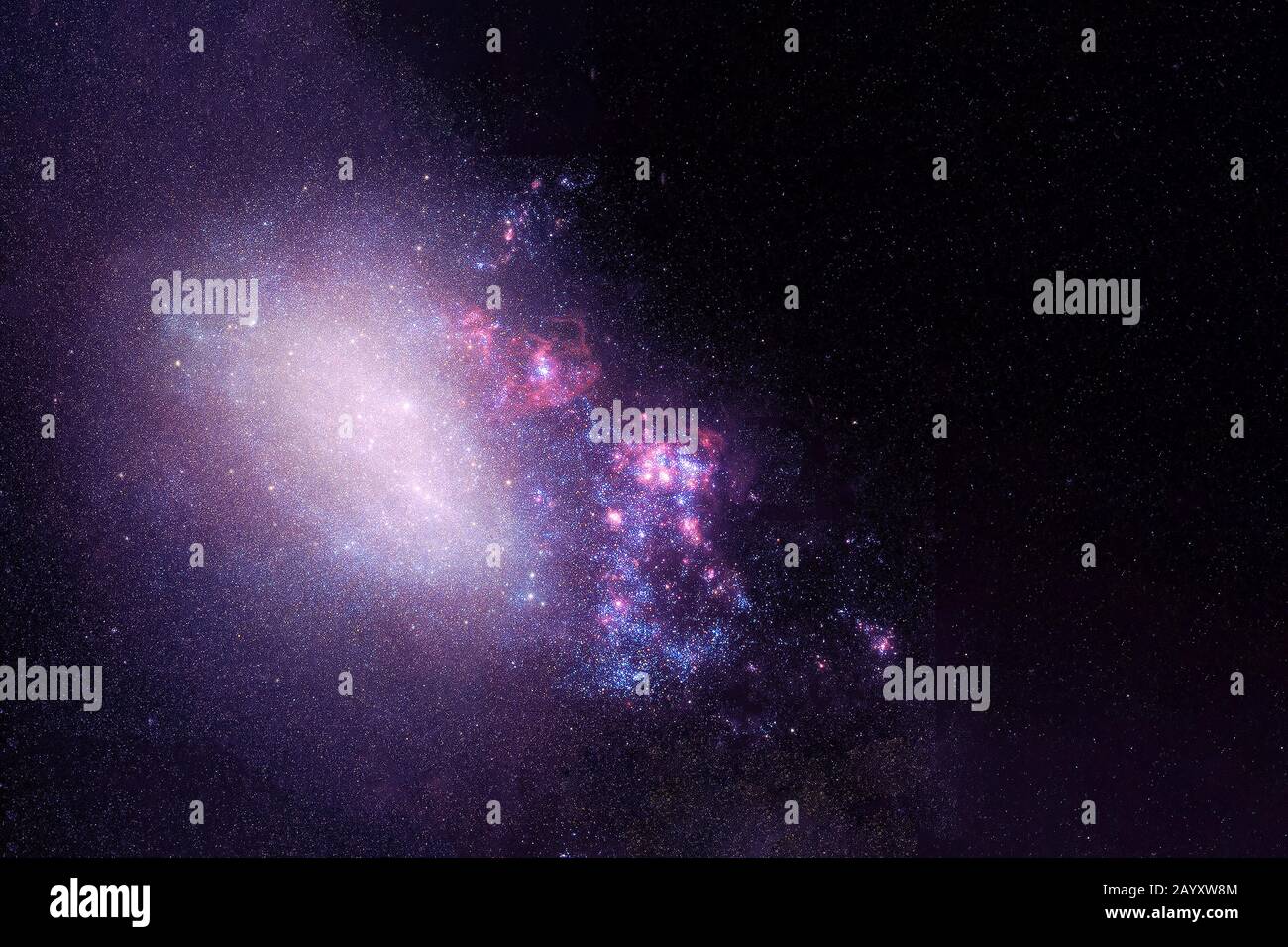 Eine helle Galaxie im tiefen Raum. Elemente dieses Bildes wurden von der NASA eingerichtet. Stockfoto
