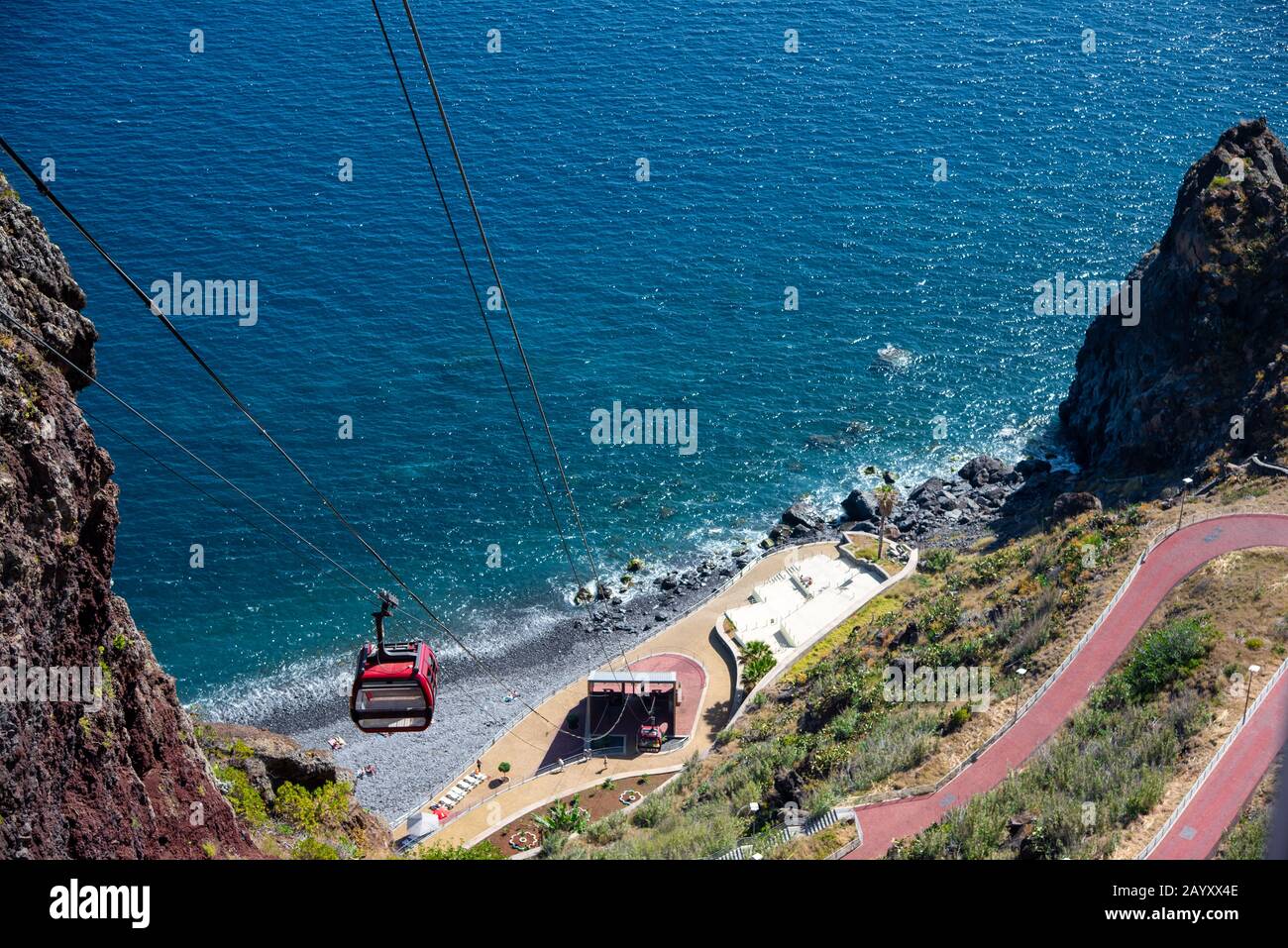 Madeira Reise Seilbahn Stockfoto