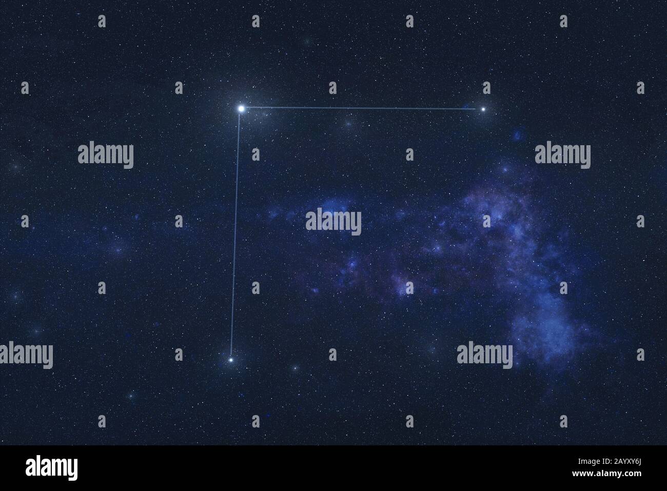 Koma Berenices Sternbild Sterne im Weltraum. Veronicas Haarkonstellation Linien. Elemente dieses Bildes wurden von der NASA eingerichtet Stockfoto