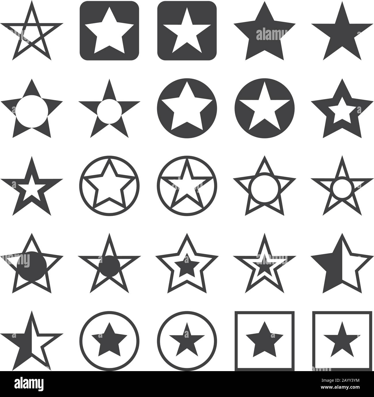 Stern-Vektor-Symbole für Bewertung und Auszeichnung, Marken-Qualität für Website-Illustration Stock Vektor