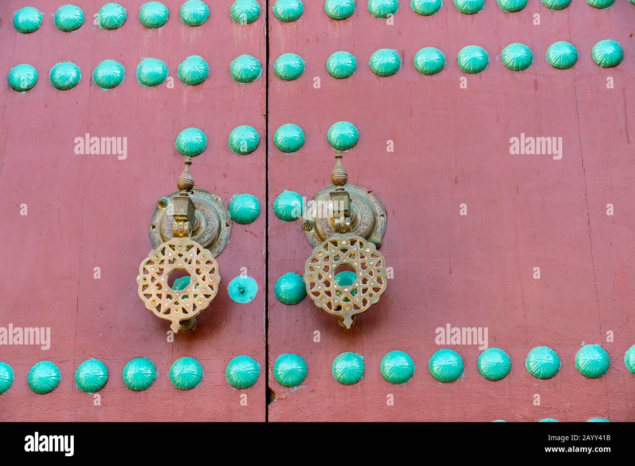 Detail einer Tür in Casablanca, Marokko. Stockfoto