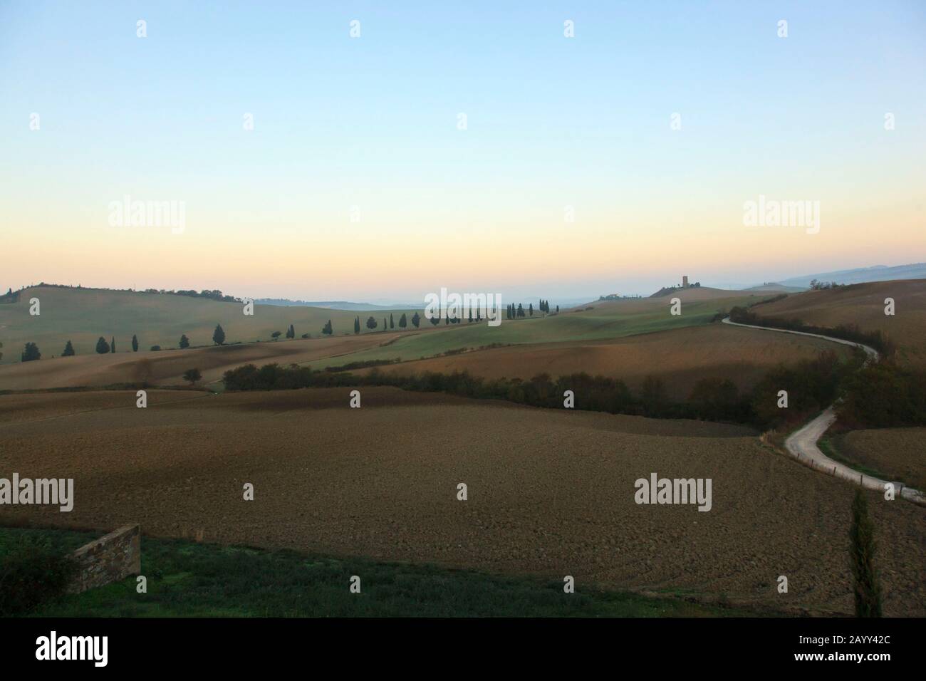 Blick von der toskanischen Villa, der Toskana, Italien. Stockfoto