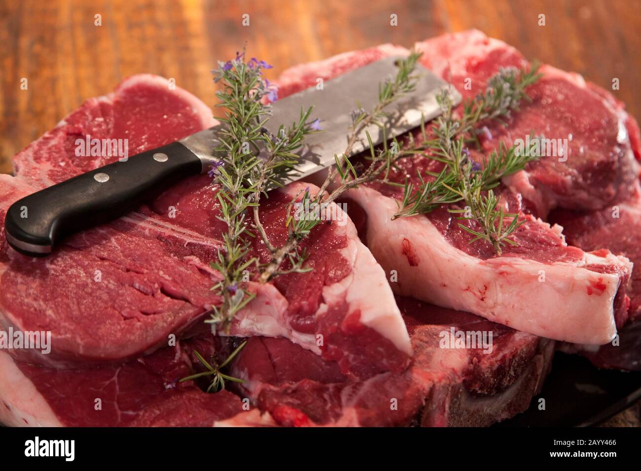 Bistecca Florentine oder italienisches T-Bone Steak, Toskana, Italien. Stockfoto