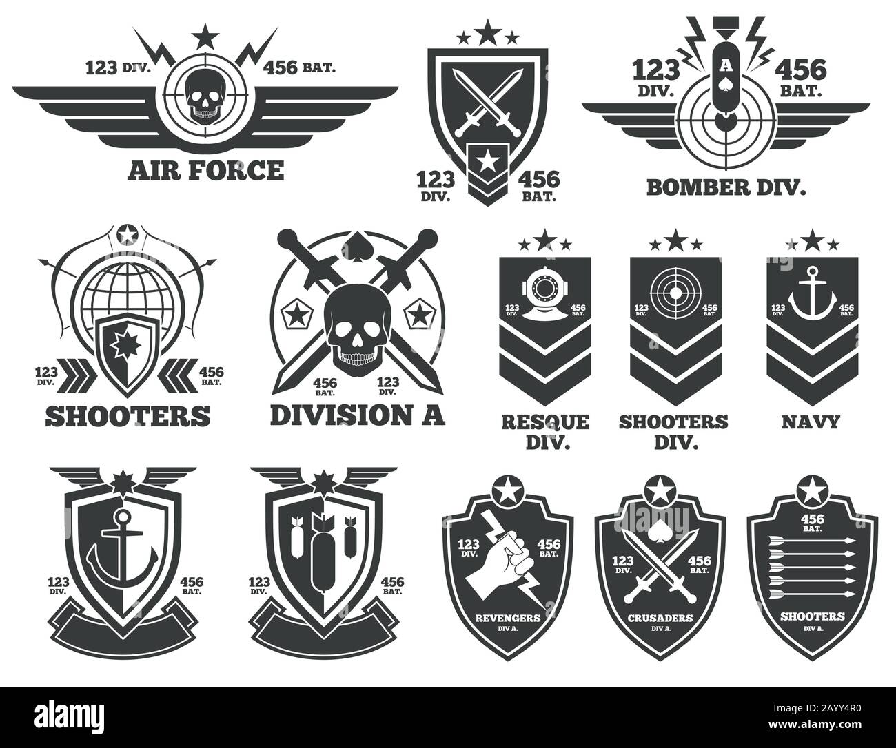Militärabzeichen Stock-Vektorgrafiken kaufen - Alamy