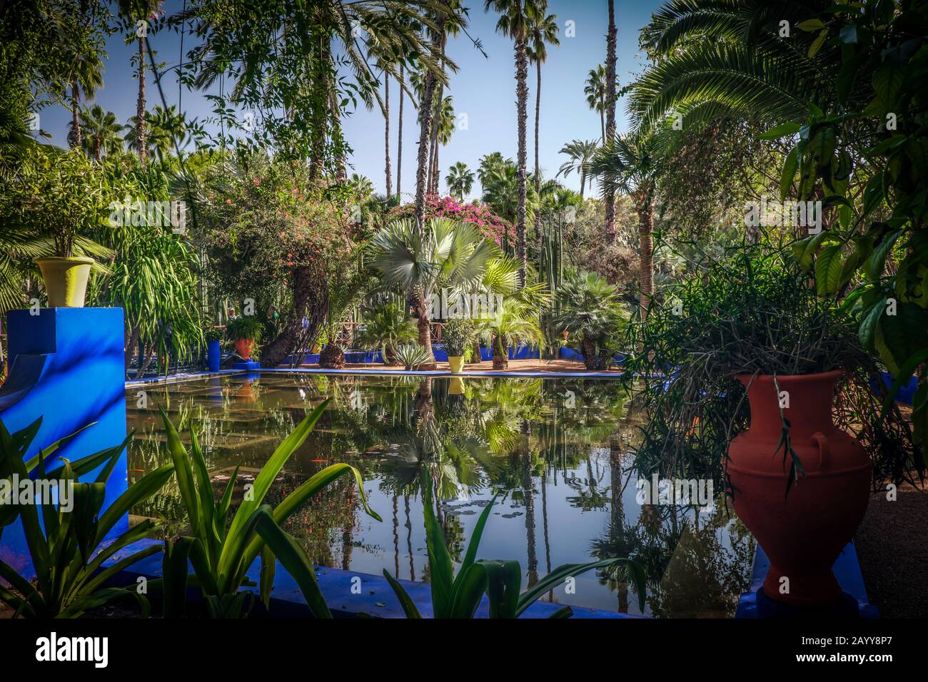 Zentralaera des Jardin Majorelle, Marrakesch (Marokko) Stockfoto