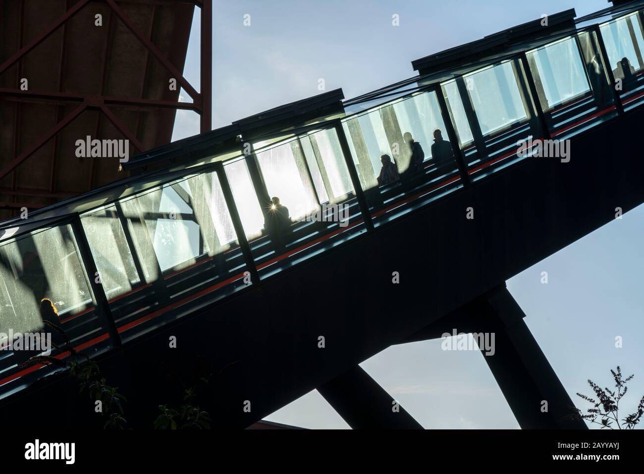 Welterbe Zollverein Colliery, Rolltreppe zum Ruhrmuseum in der ehemaligen Kohlenwaschanlage Essen, Stockfoto