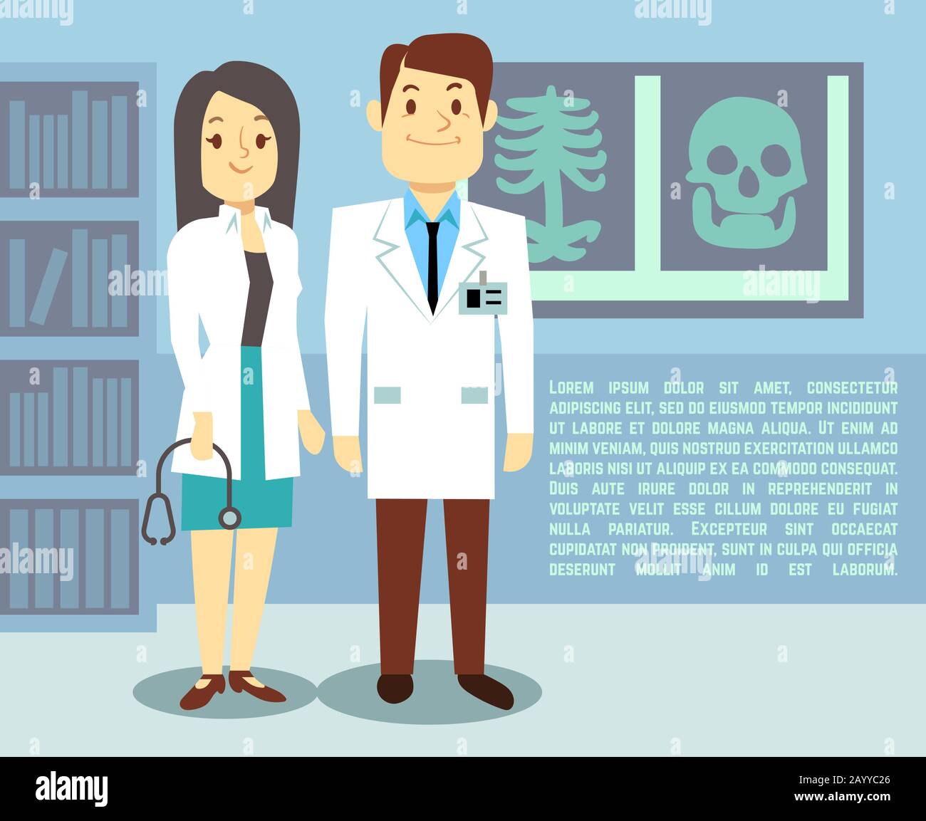 Vektor für Arzt und Krankenschwester. Medizinisches Konzept, medizinisches Ärzteteam. Abbildung: Medizinisches Personal Stock Vektor
