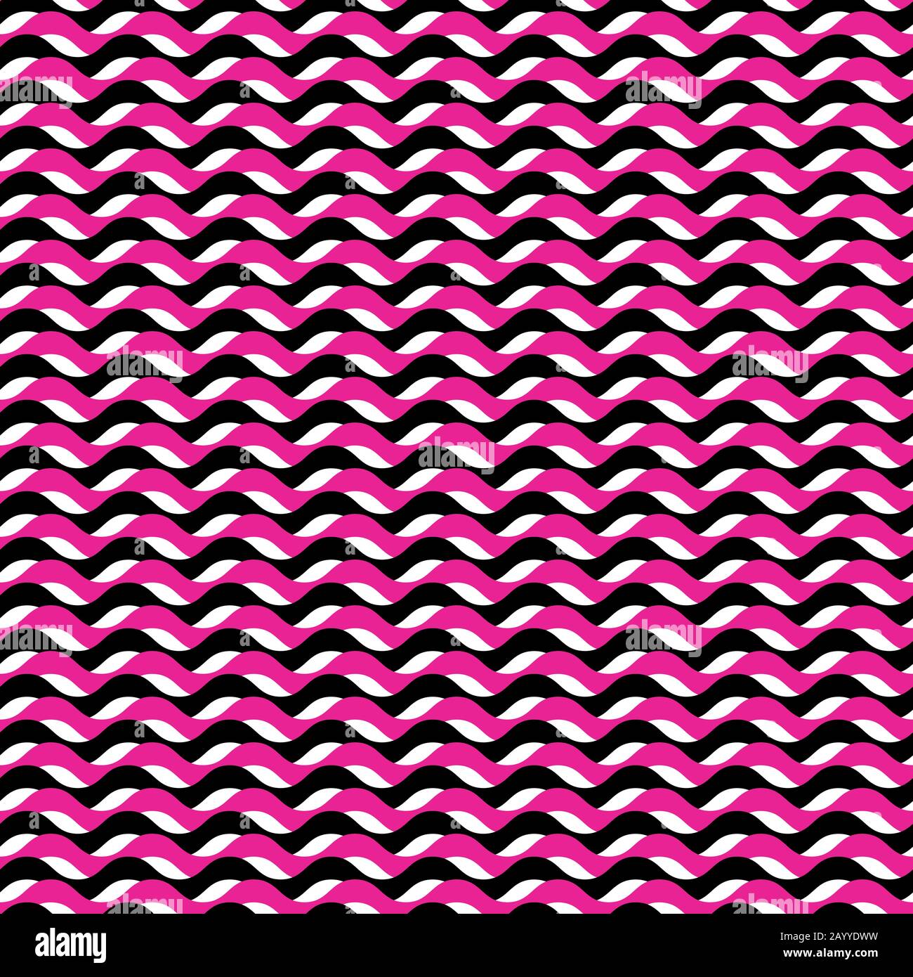 Rosa und schwarze Wellen nahtloses Muster. Hintergrund Stoffwelle. Vektorgrafiken Stock Vektor