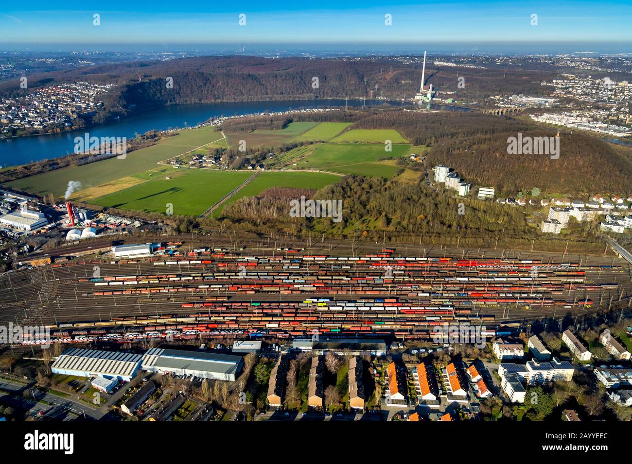 Luftbild, Gleisanlage Rangierbahnhof Hagen Vorhalle, Vorhalle, Hagen