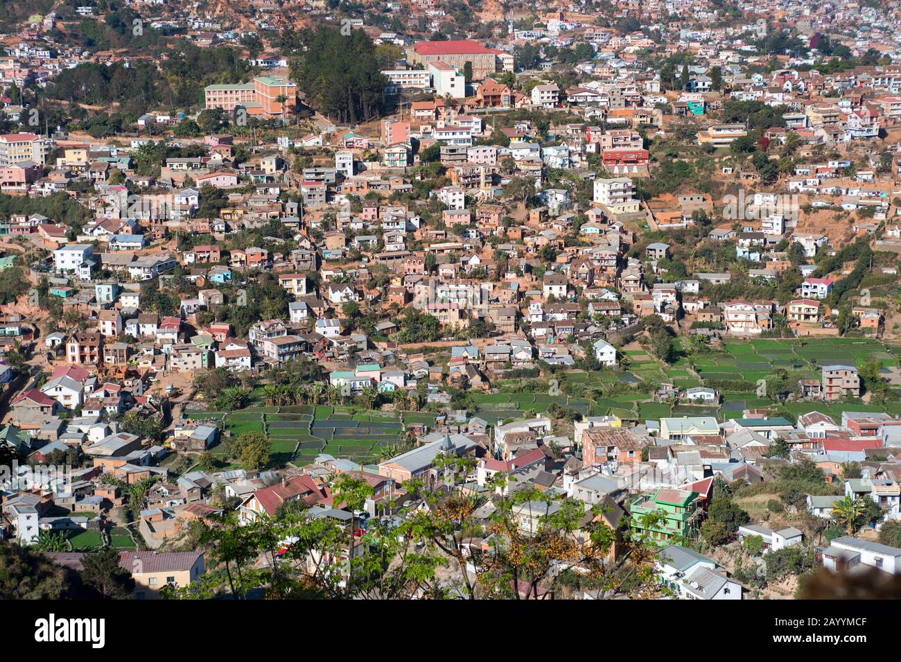 Überblick über Antananarivo, die Hauptstadt von Madagaskar. Stockfoto