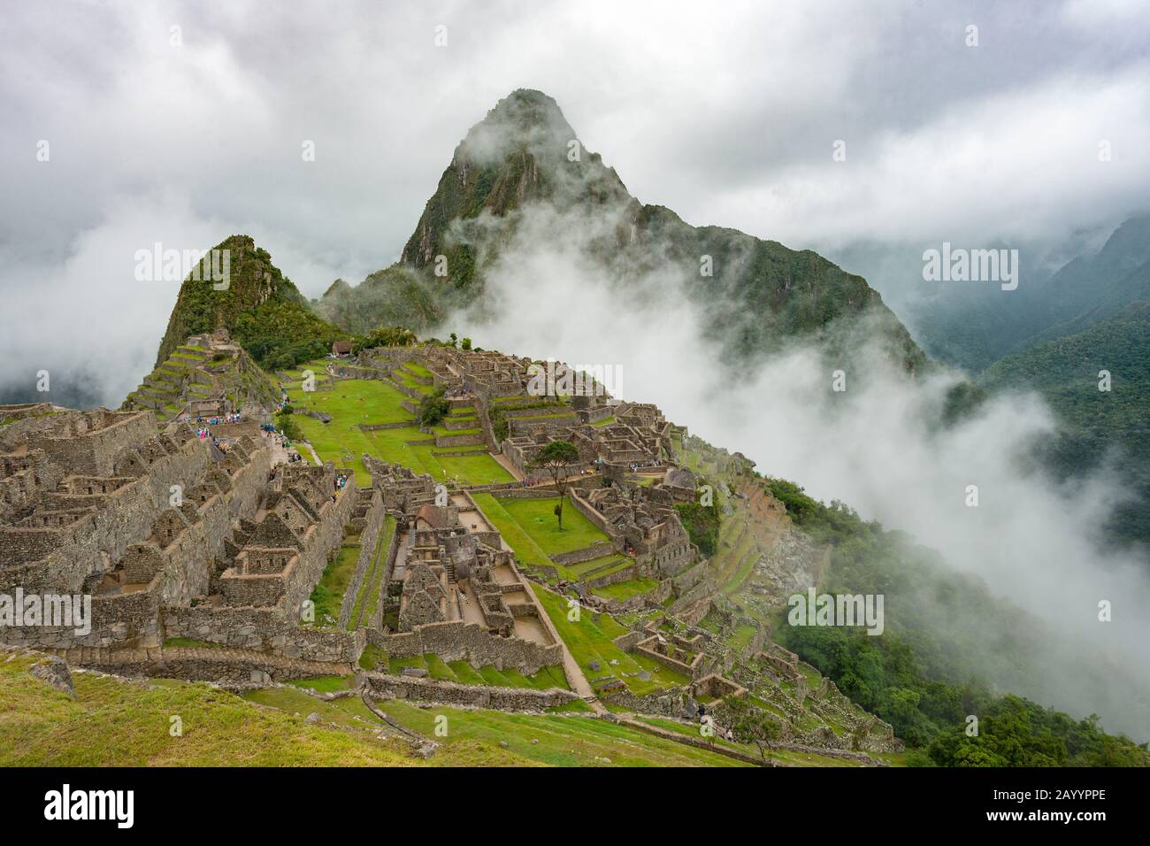 Die alte Inka-Stadt Machu Picchu in Peru. Stockfoto