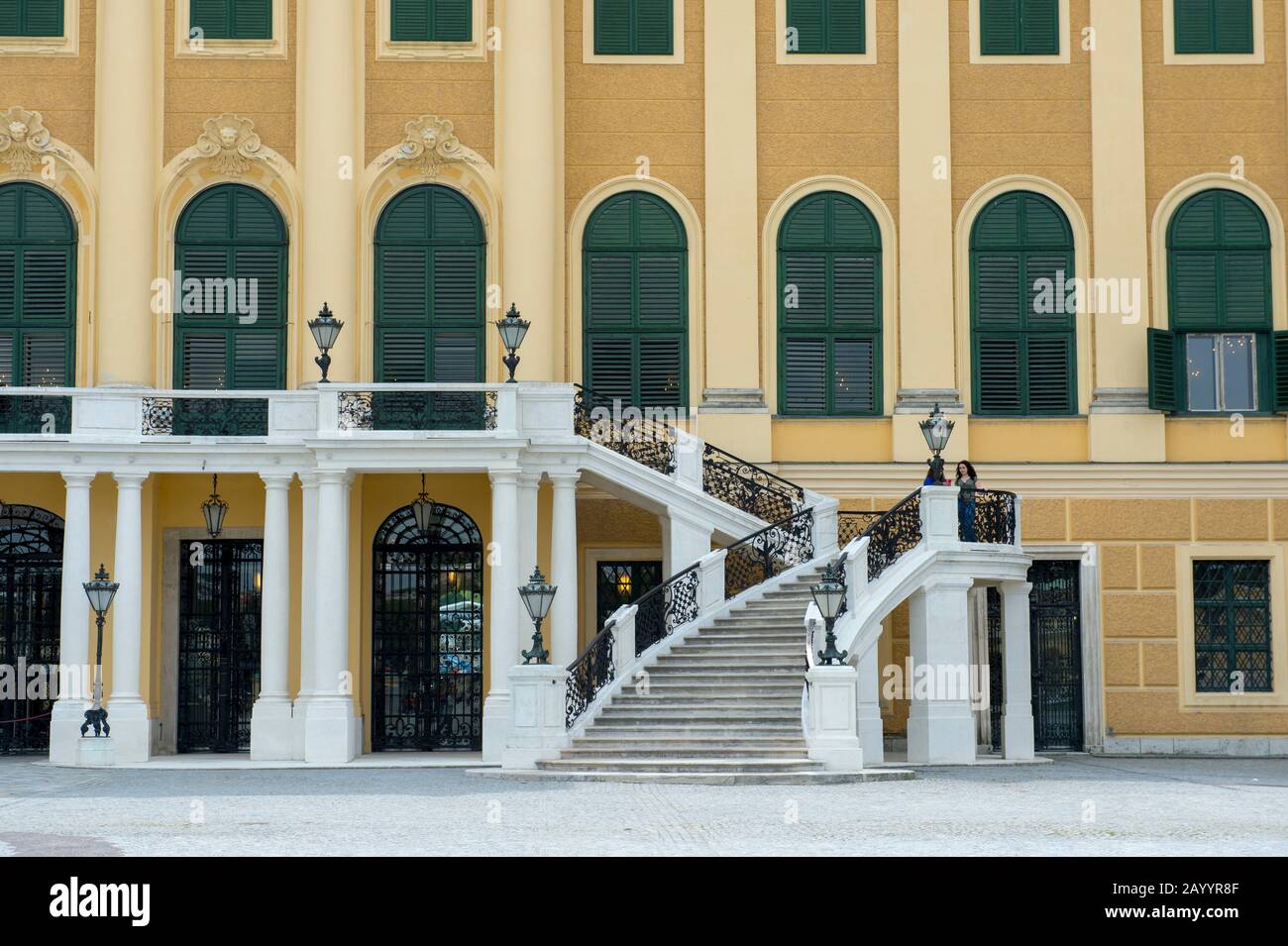 Detail Schloss Schönbrunn in Wien, Österreich. Stockfoto