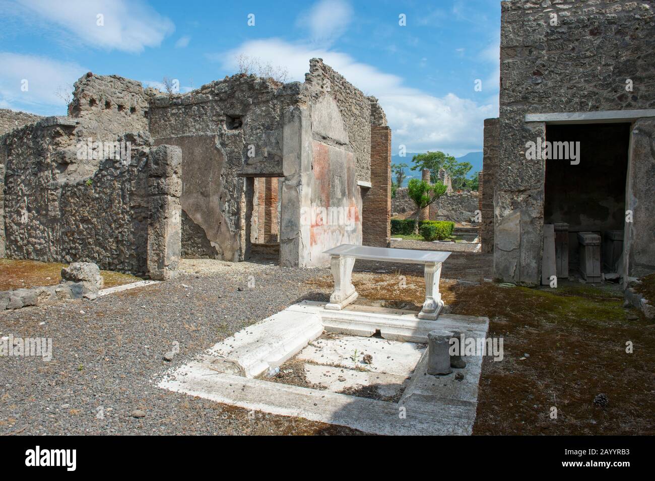 Römische Villa in Pompeji in der Nähe des modernen Neapel in der italienischen Region Kampanien. Stockfoto