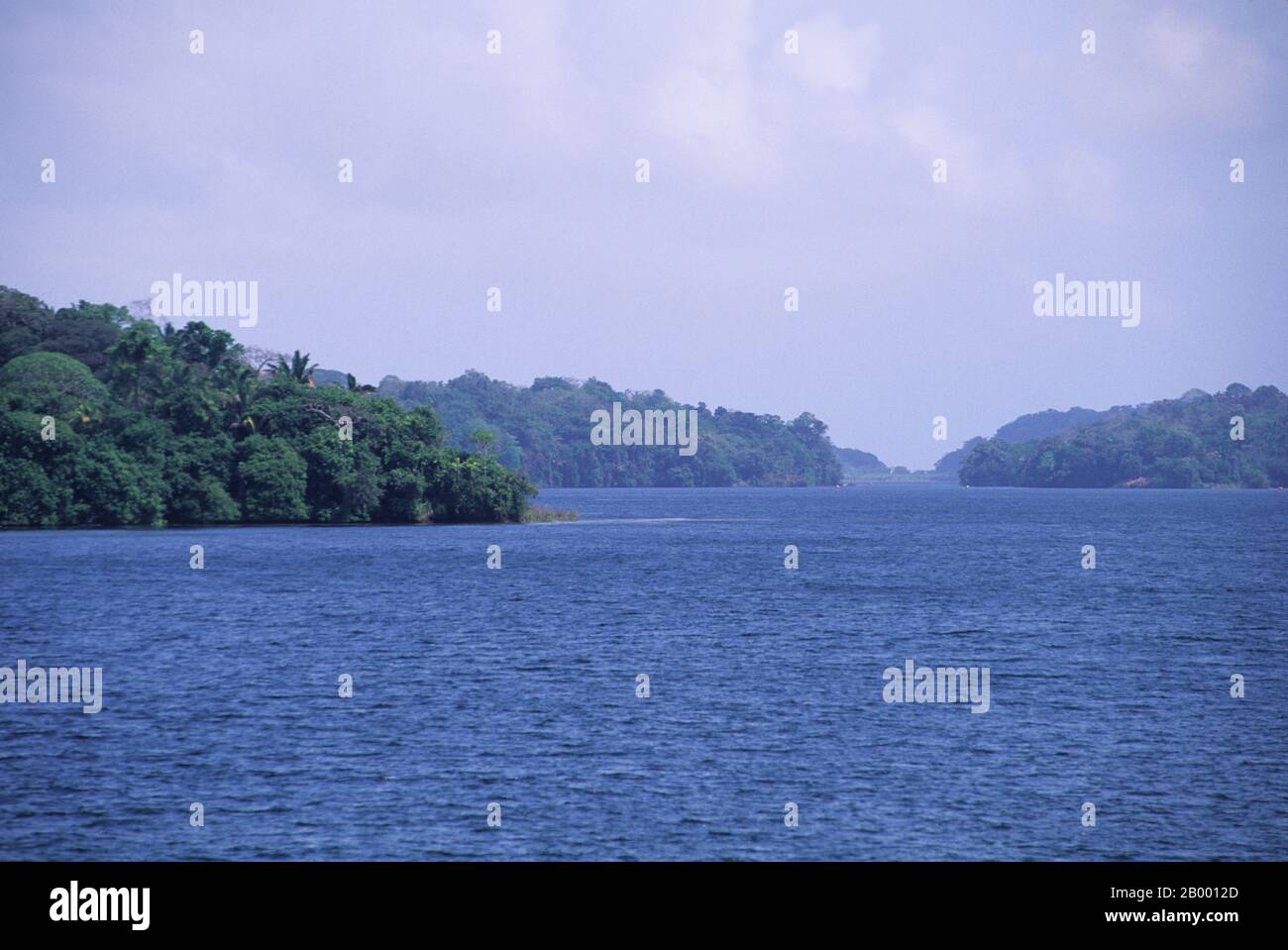 Blick auf den Regenwald am Rande des Gatun-Sees, einem Teil des Panamakanals in Panama. Stockfoto