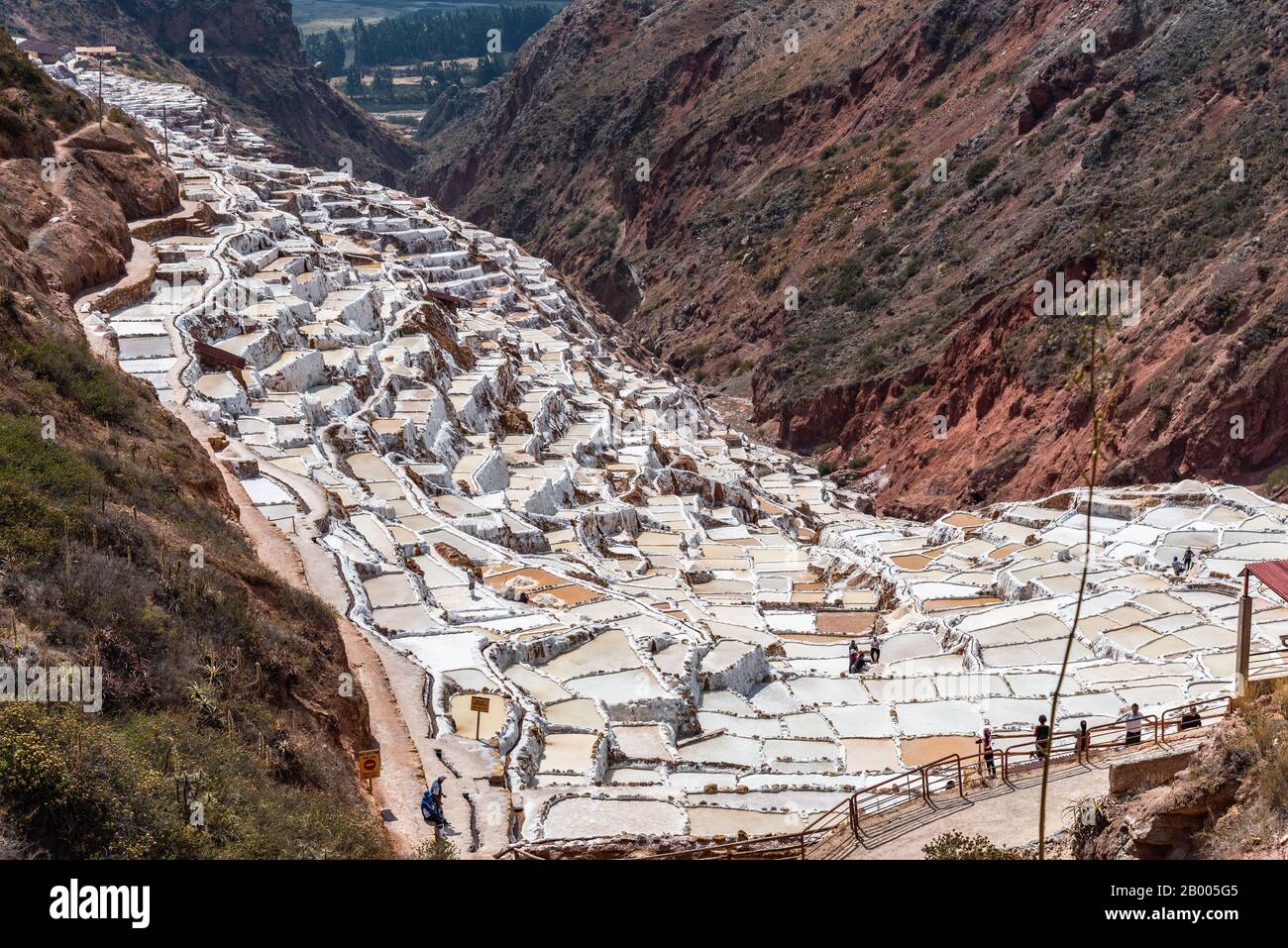 Schöne Maras Salt Flats Peru Südamerika Stockfoto