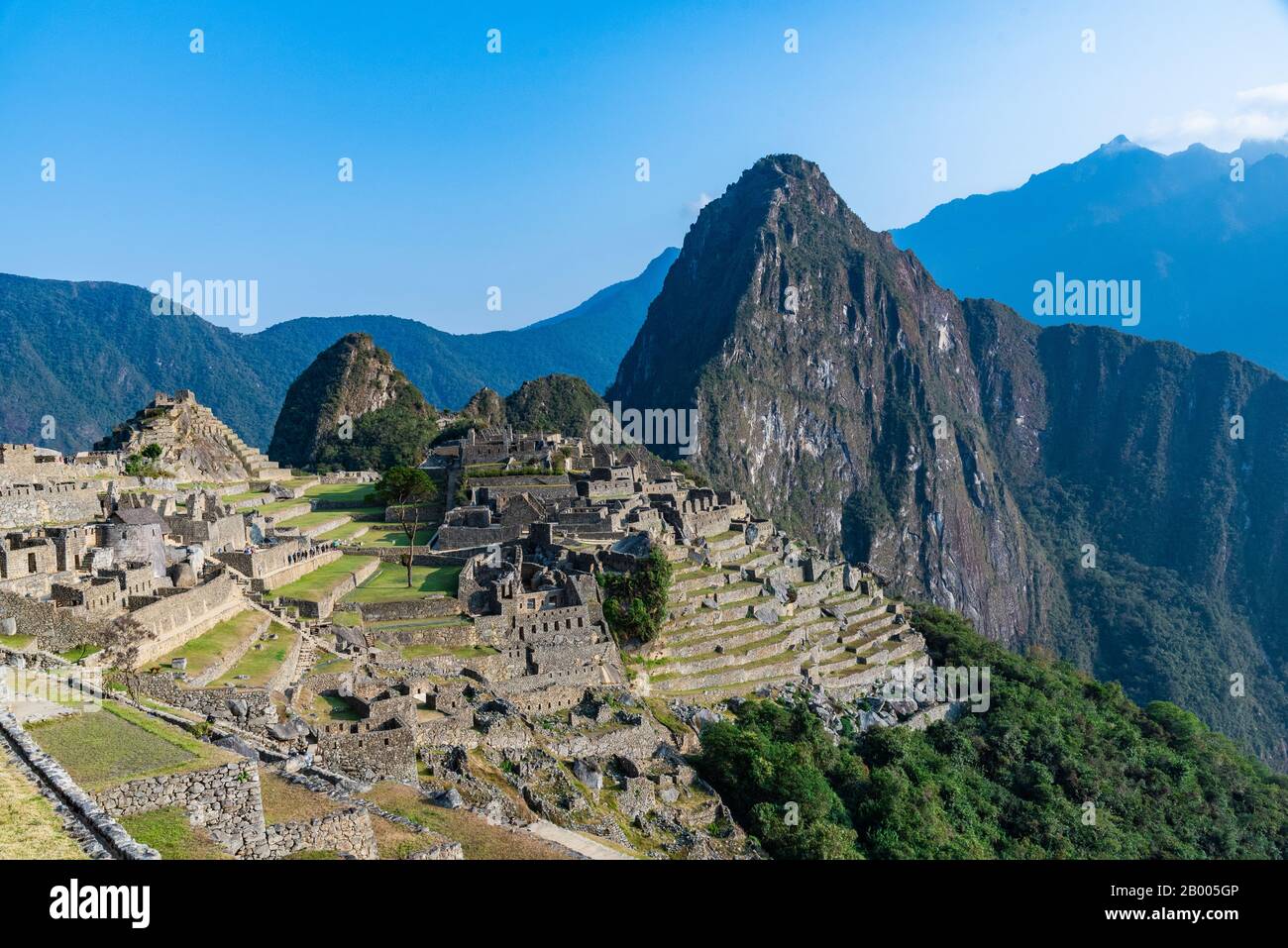 Fantastische Aussicht auf Machu Picchu Peru Südamerika Stockfoto