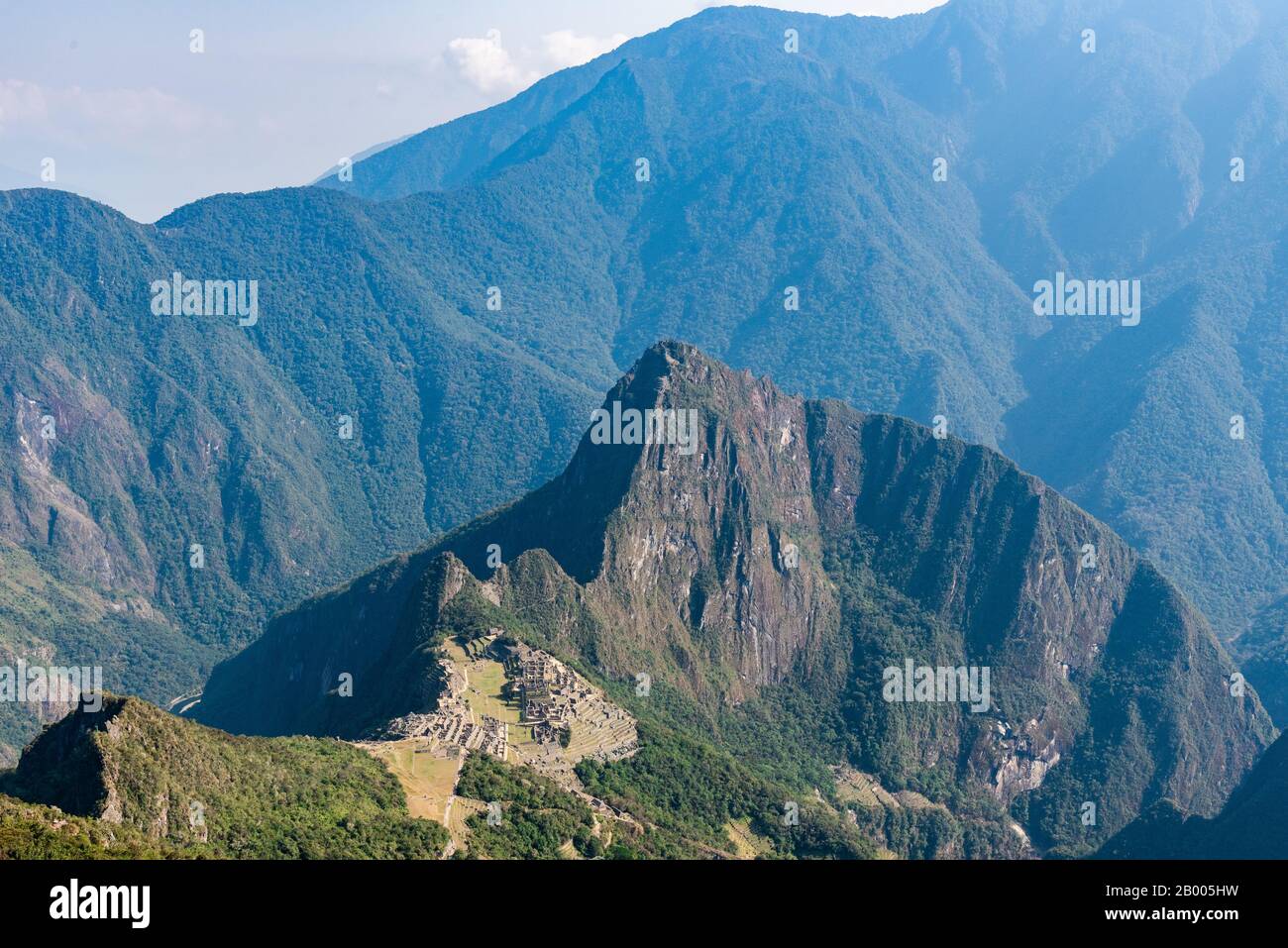 Schöner Blick auf Machu Picchu vom Mt Montana Peru Südamerika Stockfoto