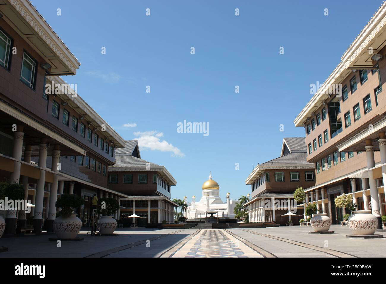 Goldene Kuppel der Omar Ali Saifuddin Moschee Stockfoto