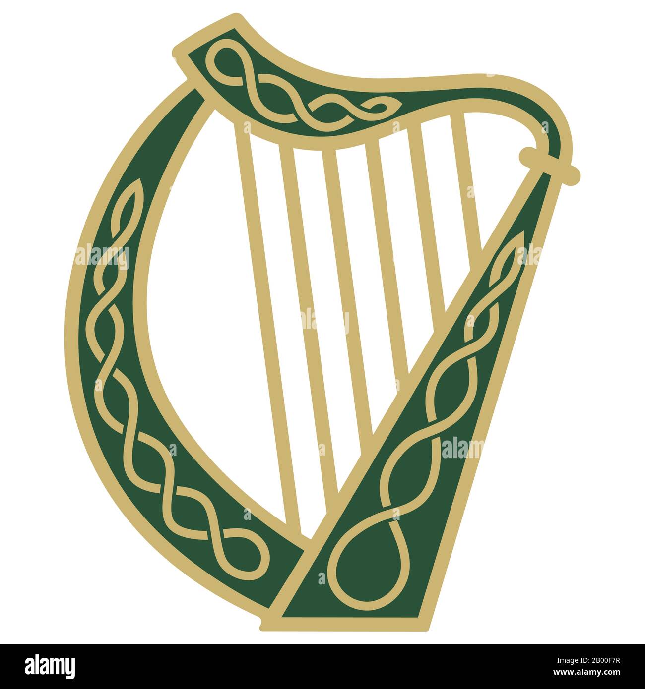 Irland Harp Musikinstrument im Vintage, Retro-Stil, Illustration zum Thema St. Patricks Day Celebration Stock Vektor