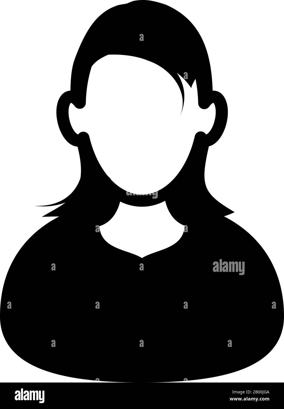 Avatar-Symbol für die Silhouette einer Frau oder Vektorgrafiken für Symbole Stock Vektor
