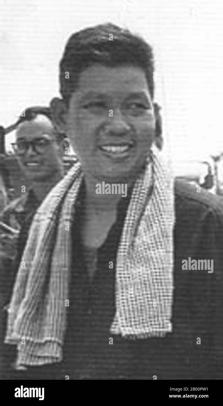 Kambodscha: Vorn Vet (1934–1978), stellvertretender Ministerpräsident für die Wirtschaft des Demokratischen Kampuchea. Hingerichtet in Tuol Sleng im Jahr 1978. Khmer Rouge Führung: Vorn Vet (1934–1978), geboren Pen Thuok, war bis zu seiner Verhaftung im November 1978 wegen Verdachts auf Verrat stellvertretender Ministerpräsident für die Wirtschaft des Demokratischen Kampuchea (und tatsächlich Bruder Nr. 4 oder 5). Er wurde in Tuol Sleng (S-21) verhört und gefoltert, bevor er dort, wahrscheinlich im Dezember 1978, ermordet wurde. Stockfoto