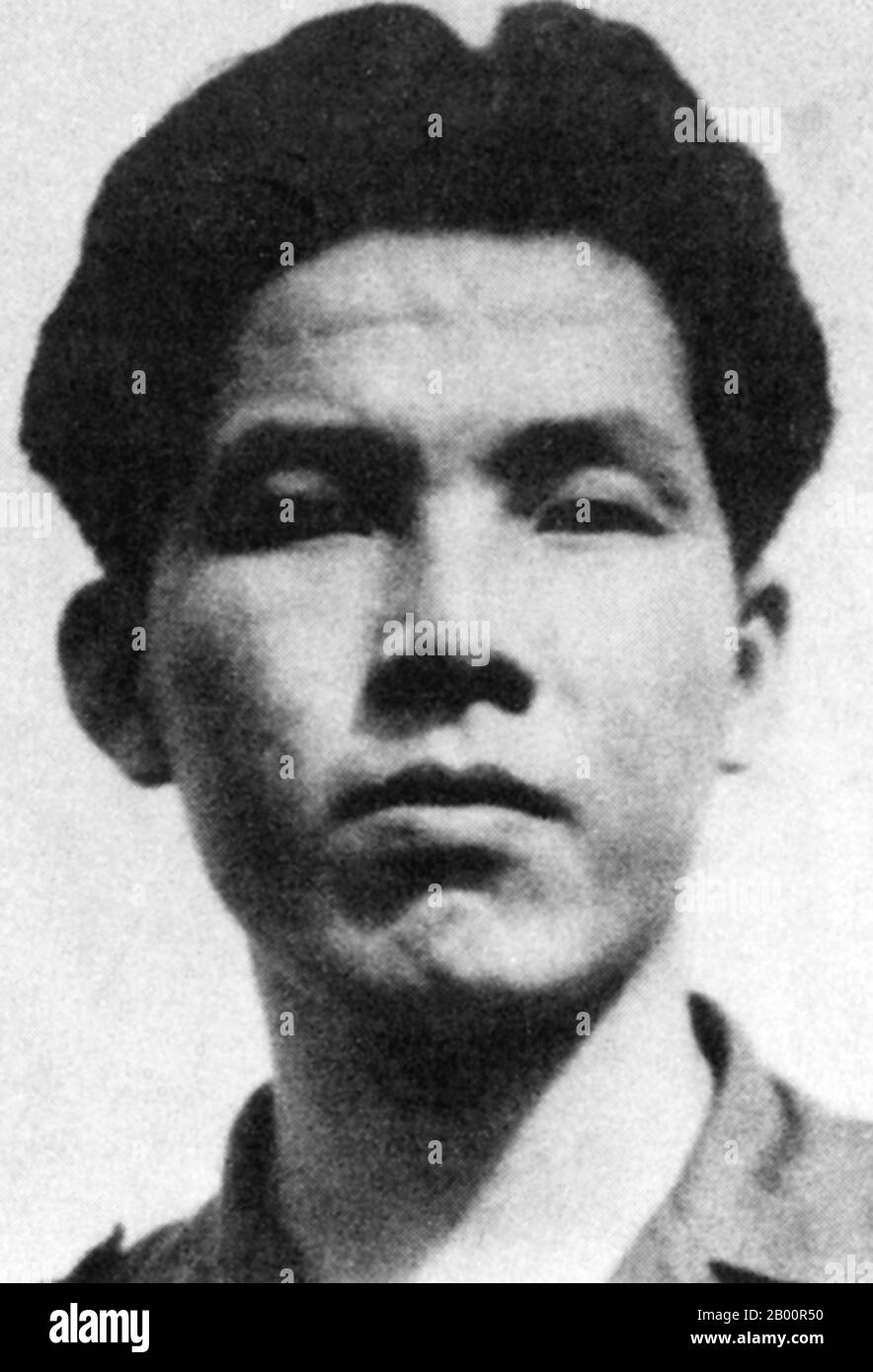 Kambodscha: Ney Sarann (1928–1976) war ein kambodschanischer kommunistischer Politiker und eine führende Persönlichkeit innerhalb der Vereinigten Issarak Front und der kambodschanischen Kommunistischen Partei. Während des Bürgerkriegs trat er als führender Kader der Khmer Rouge in der Nordzone auf. Ende 1976 hatte Pol Pot jedoch entschieden, dass Ney Sarann wegen seiner Verbindung mit den Vietnamesen und anderen ‘reVisionisten’ ein Verräter war. Dies führte zu seiner Verhaftung im September und zur Inhaftierung in Tuol Sleng, wo er gefoltert und hingerichtet wurde. Stockfoto