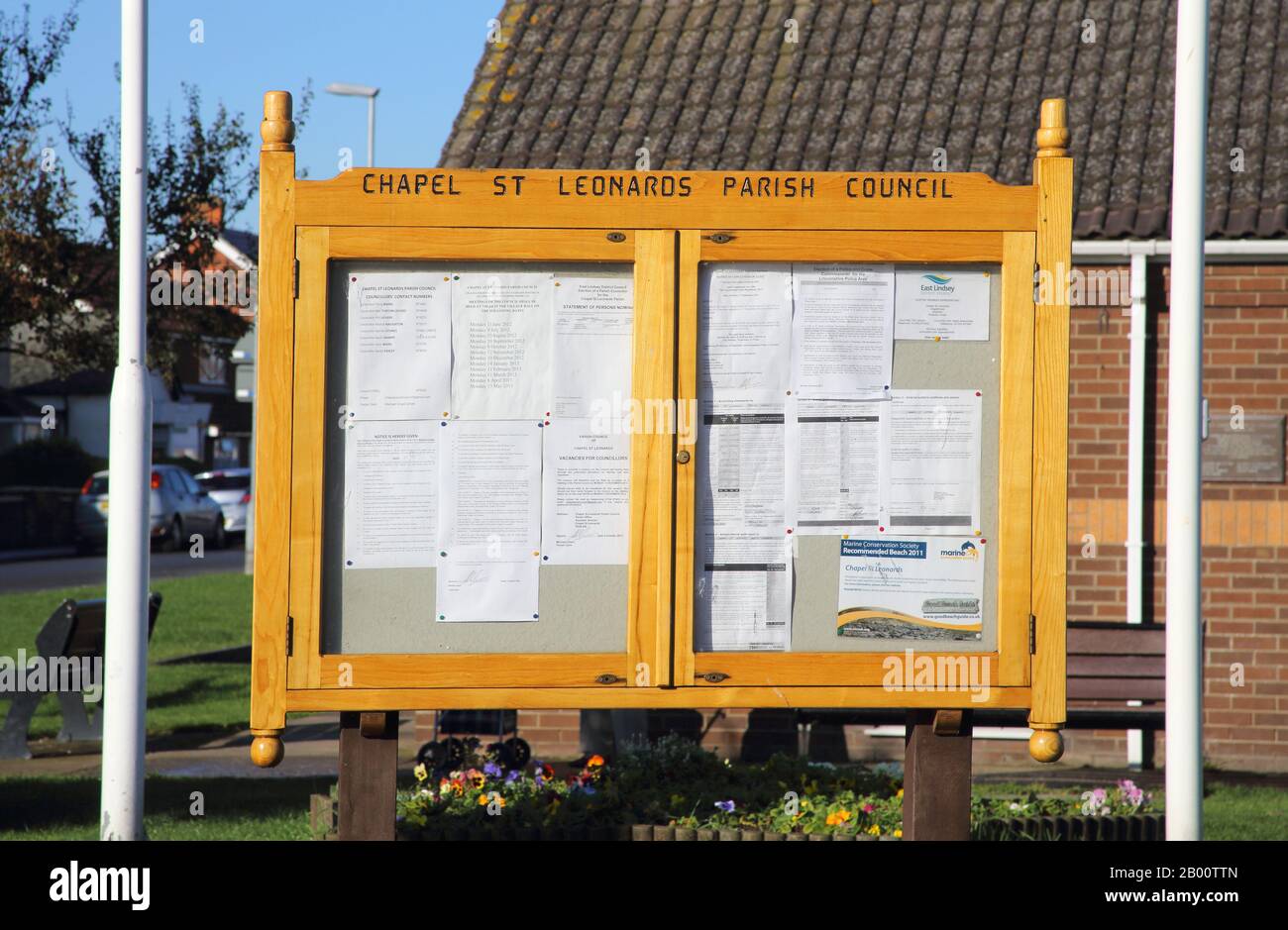 gemeindevorstand an der Kapelle ST leonards an der küste von lincolnshire Stockfoto