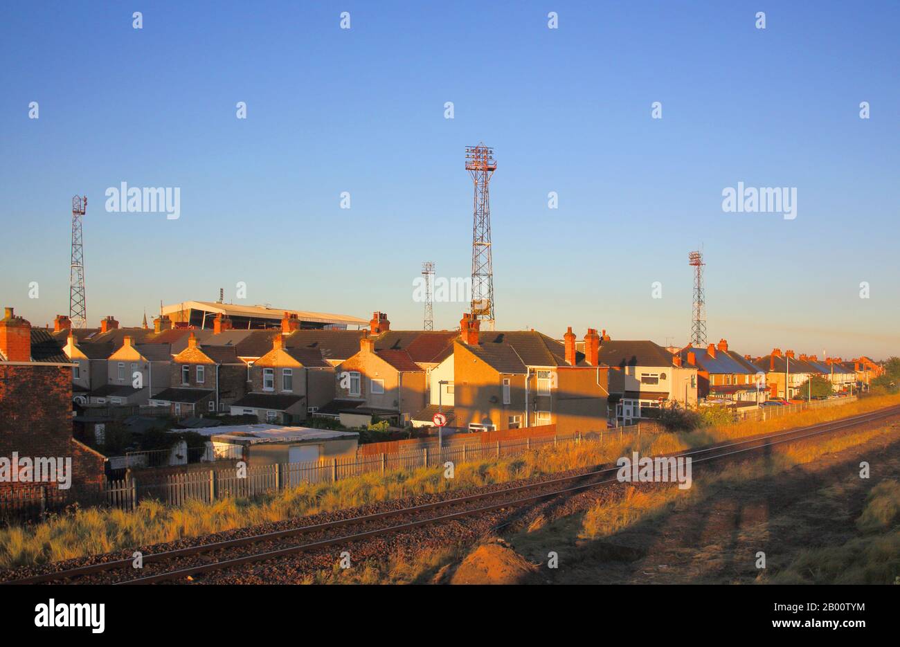 Sonnenaufgang über grimsby in lincolnshire Stockfoto