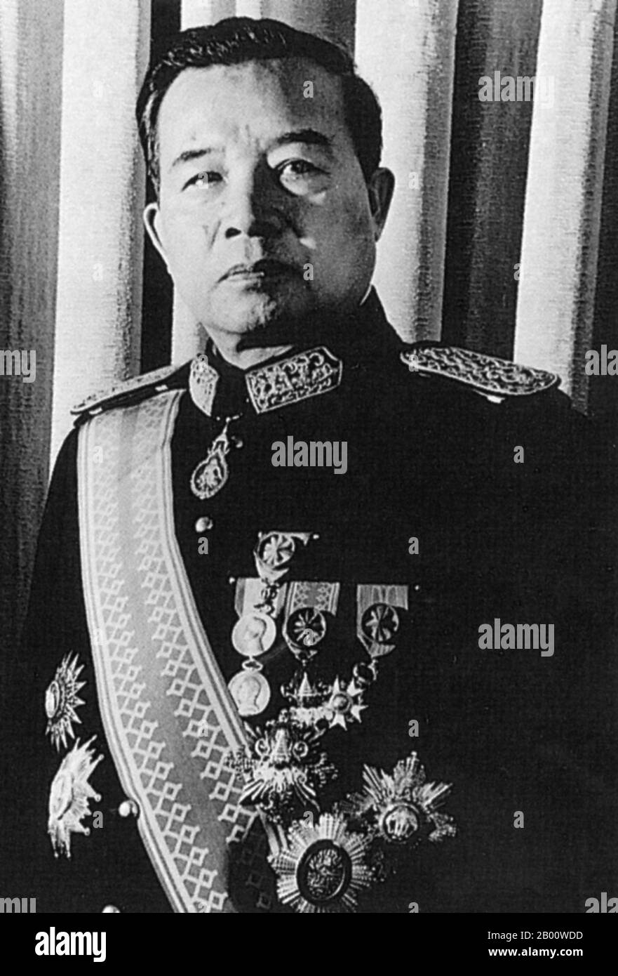 Laos: Prinz Souvanna Phouma (Souvannaphouma) (1901-1984), Führer der neutralistischen Fraktion in Laos während des Zweiten Indochina-Krieges und Premierminister des Königreichs Laos 1951-52, 1956-58, 1960 und 1962-75. Stockfoto
