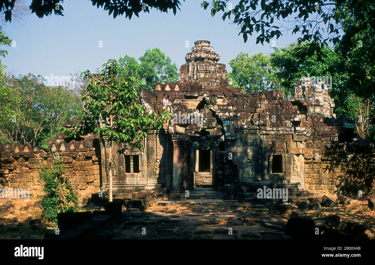 Kambodscha: Westliche Gopura, Ta Som, Angkor. TA Som wurde Ende des 12. Jahrhunderts für König Jayavarman VII. Erbaut und ist seinem Vater Dharanindravarman II. Gewidmet, der von 1150 bis 1160 König des Khmer-Reiches war. Stockfoto