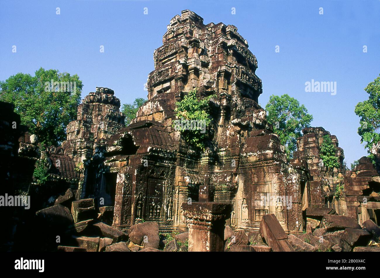 Kambodscha: Zentralturm innerhalb der inneren Einzäunung, Ta Som, Angkor. TA Som wurde Ende des 12. Jahrhunderts für König Jayavarman VII. Erbaut und ist seinem Vater Dharanindravarman II. Gewidmet, der von 1150 bis 1160 König des Khmer-Reiches war. Stockfoto