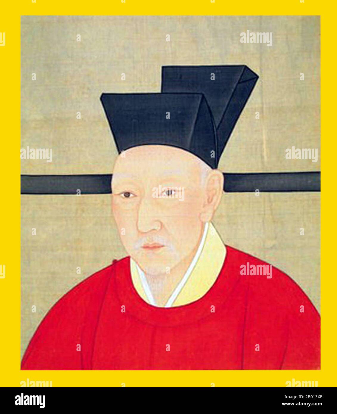 China: Kaiser Gaozong (12. Juni 1107 - 9. November 1187), 10. Herrscher der Song-Dynastie (r. 1127-1129) und 1. Herrscher der südlichen Song-Dynastie (r. 1129-1162). Hängende Schriftrolle Malerei, c. 1127-1162. Gaozong, persönlicher Name Zhao Gou und Höflichkeitsname Deji, war der zehnte Kaiser der Nördlichen Song Dynastie. Nachdem die Kaiser Qinzong und Huizong von den Jurchen erobert wurden, wurde er Kaiser und gründete das Südliche Song-Reich in Lin'an (modernes Hangzhou). Während seiner Herrschaft griff Jurchens oft das Südliche Song-Reich an. Stockfoto