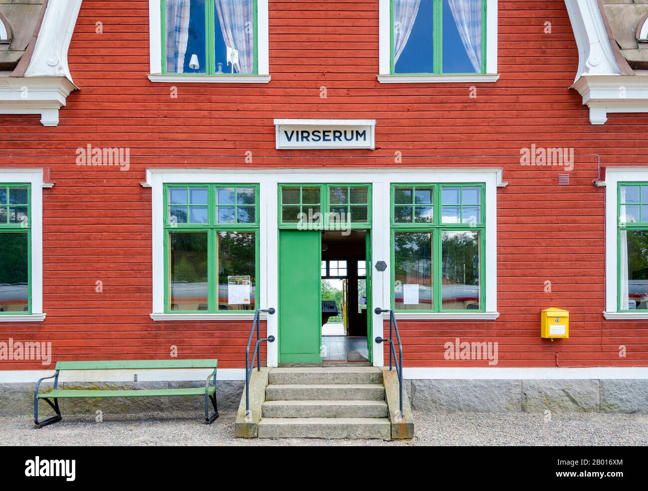 Alter Bahnhof in Schweden Stockfoto