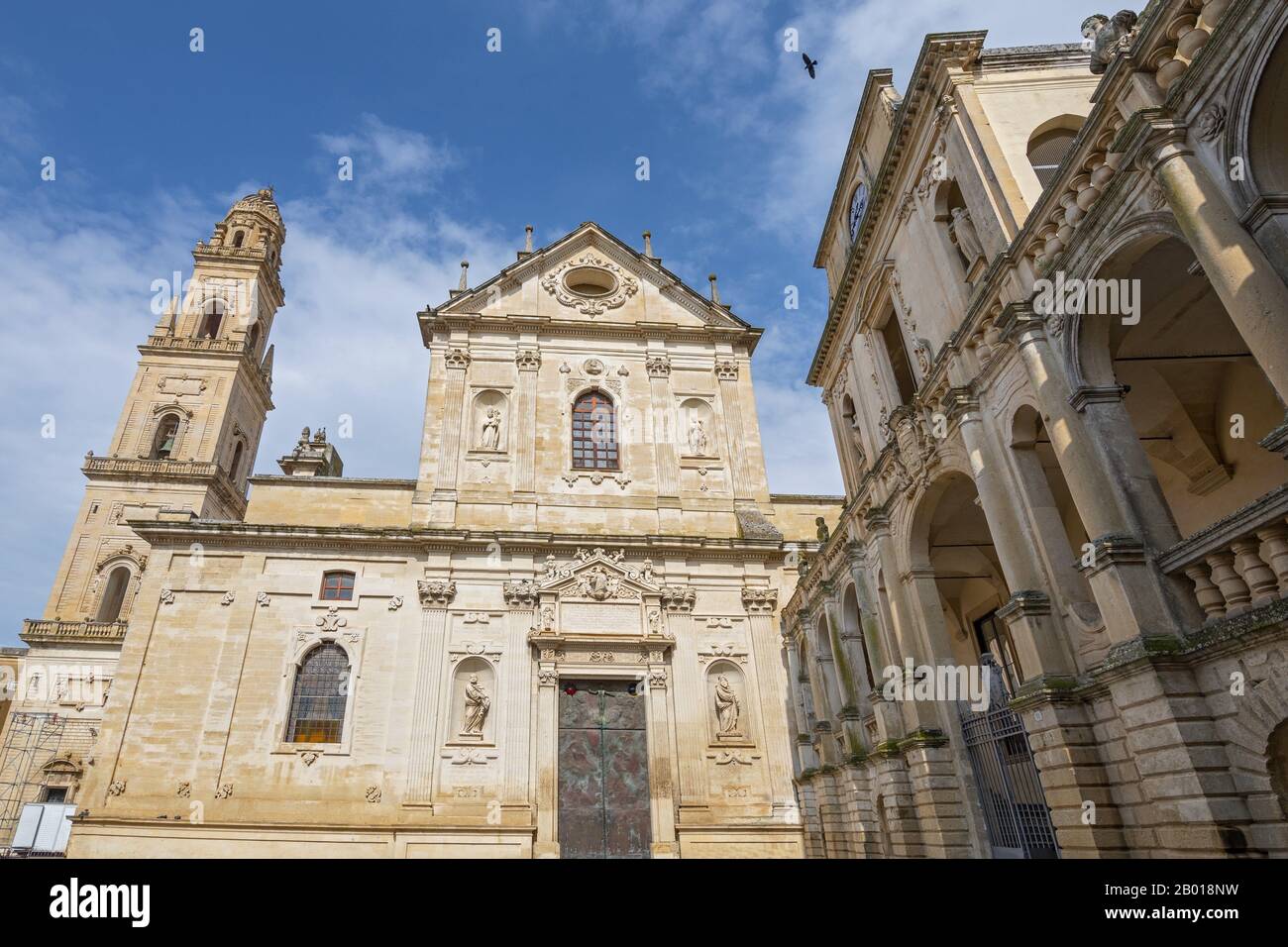 Der Stil des Barock der alten Kathedrale von Lecce in der Altstadt von Lecce, Apulien, Italien. Stockfoto